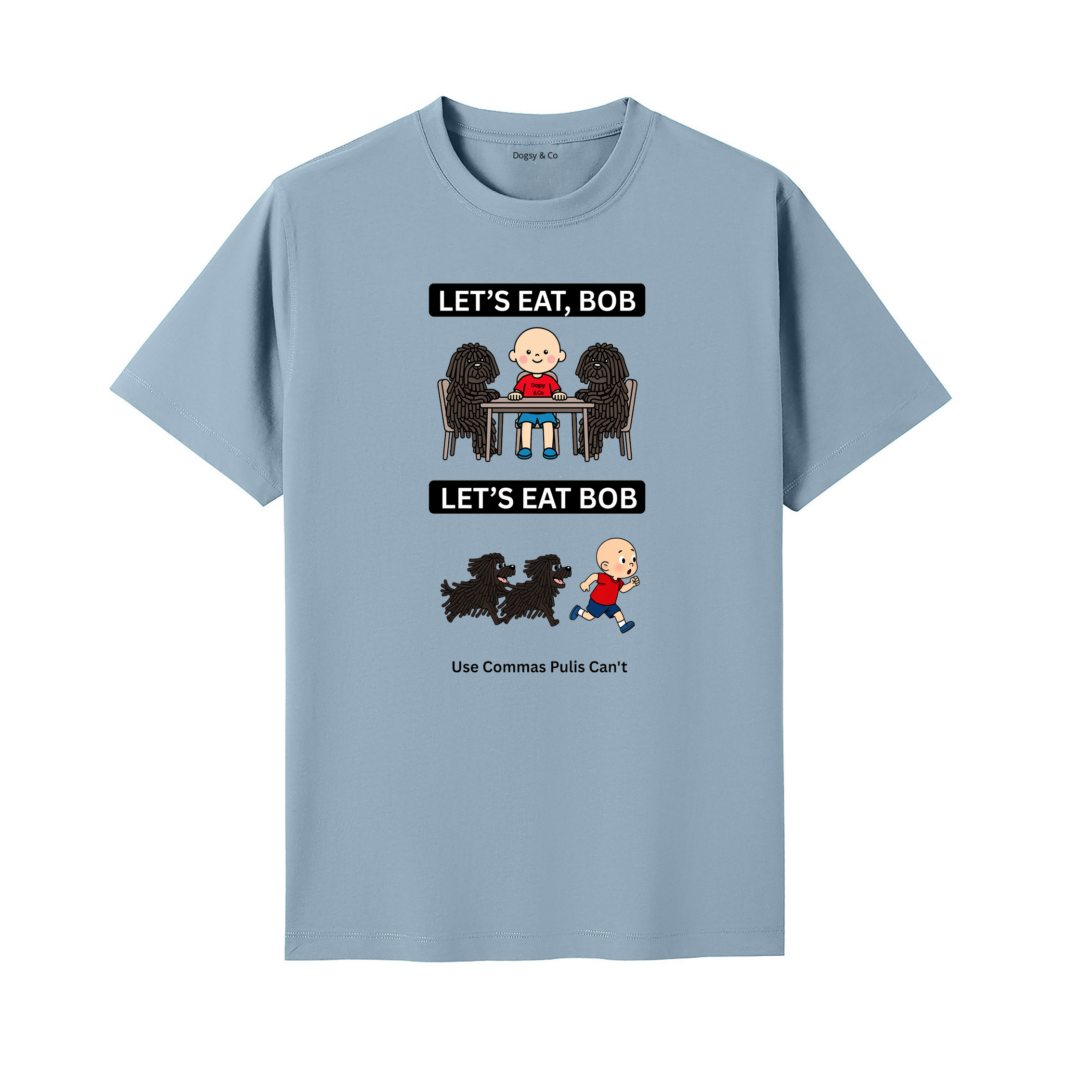 Puli Let's Eat Bob T-Shirt - seafoam blue