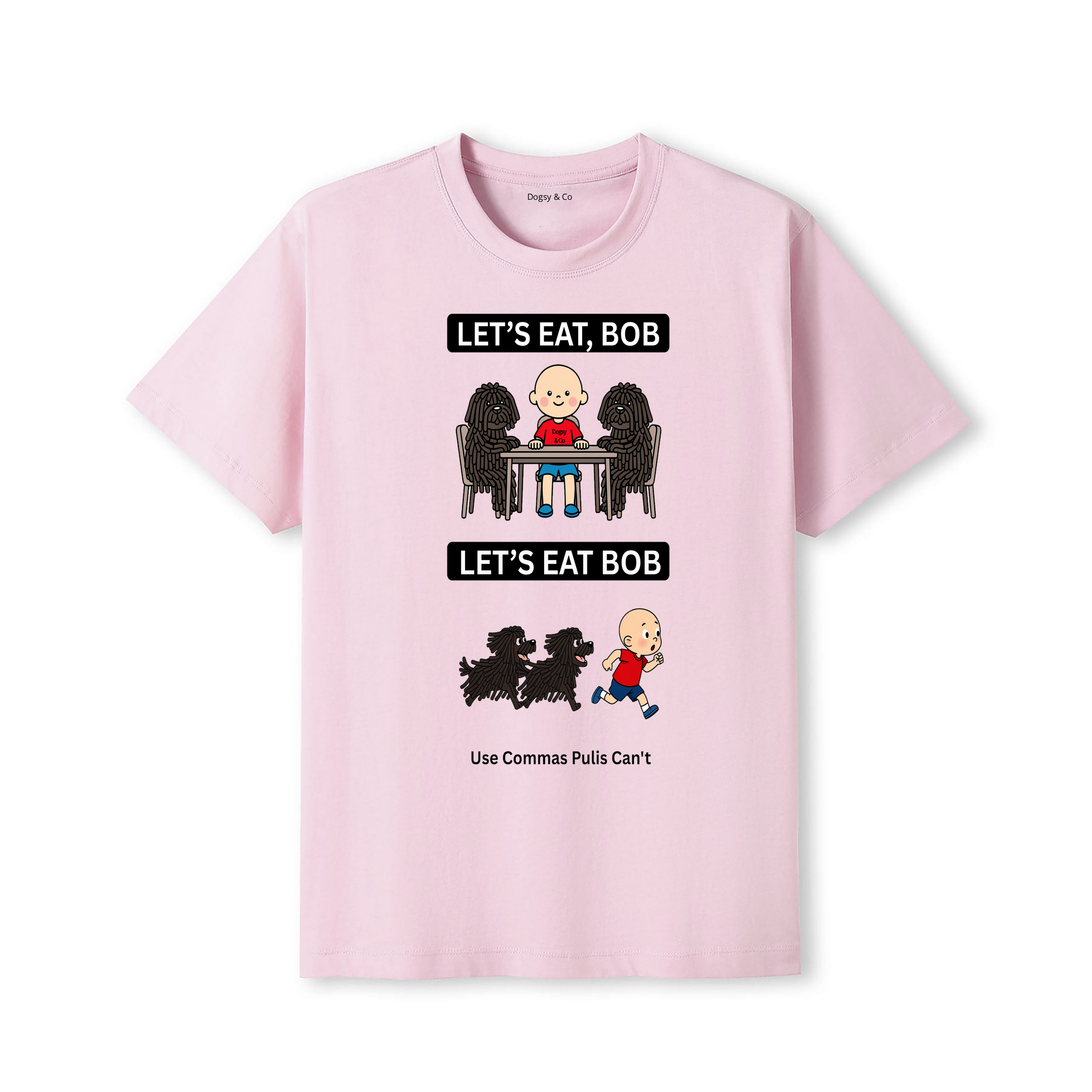 Puli Let's Eat Bob T-Shirt - dusty pink