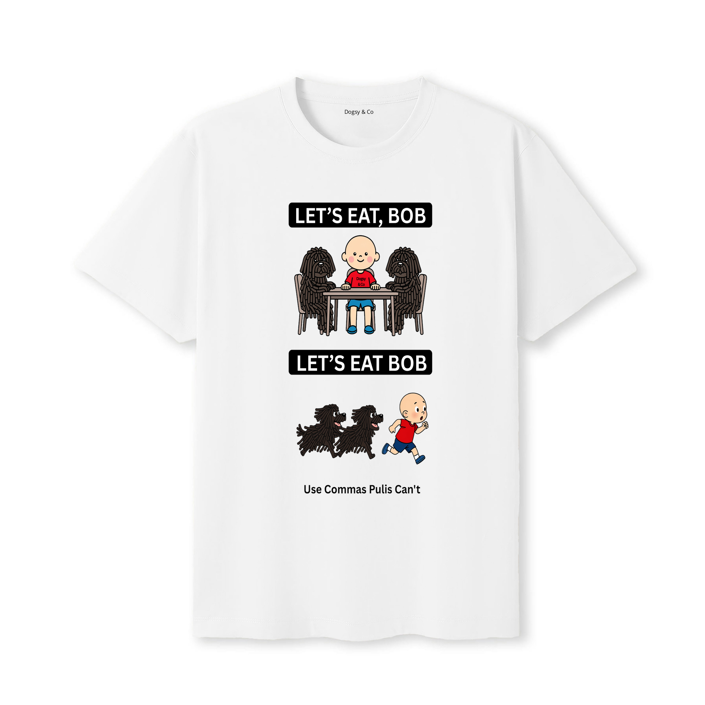 Puli Let's Eat Bob T-Shirt - white