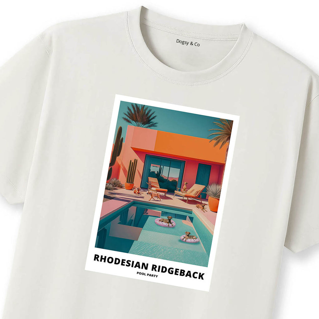 Rhoedesian Ridgeback Pool Party T-shirt