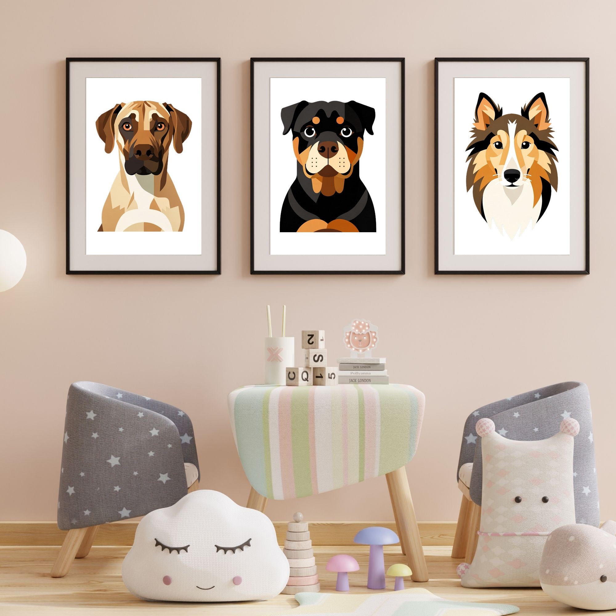 Bold Block Art Print - Framed Nursery Mockup
