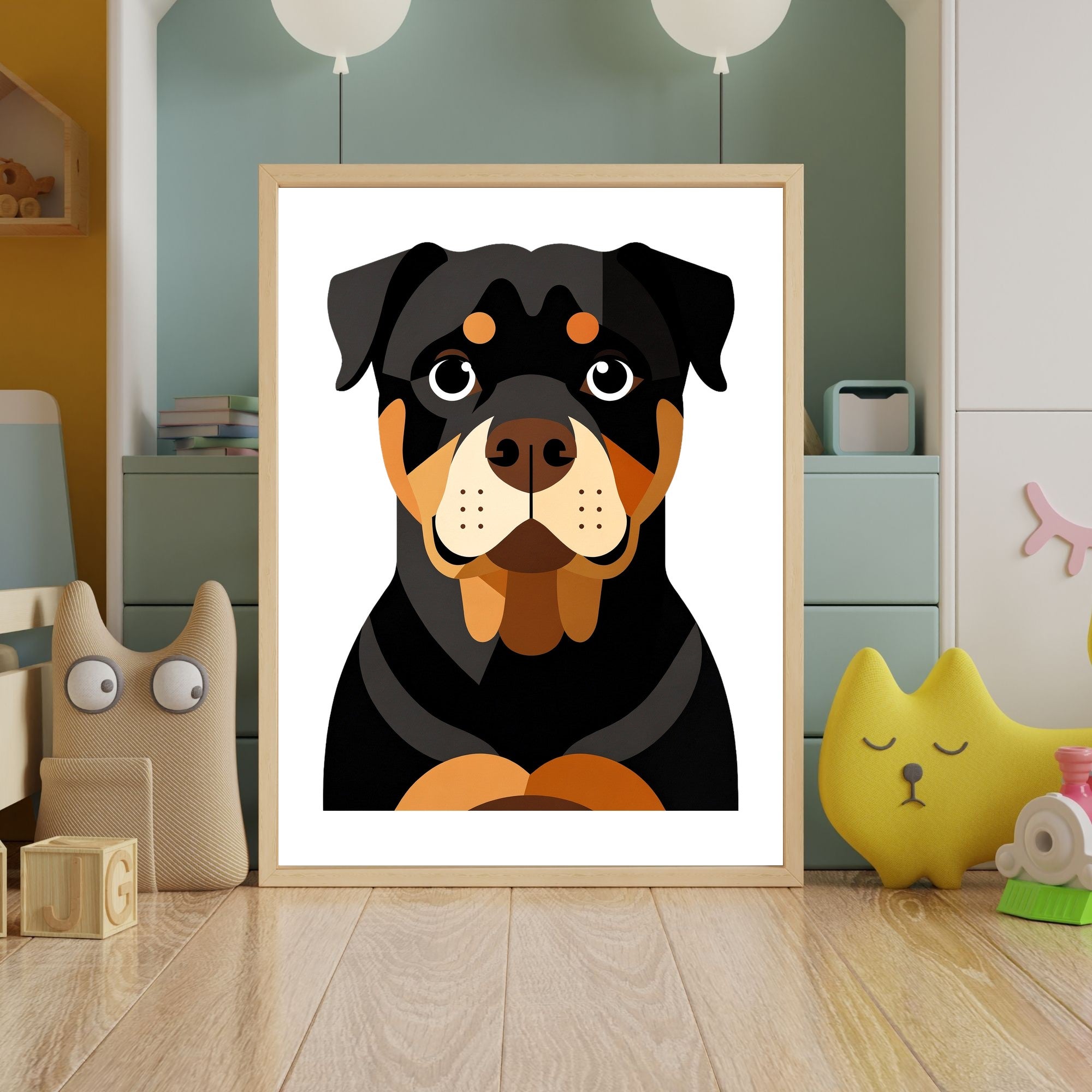 Bold Block Art Print - Framed Nursery Mockup