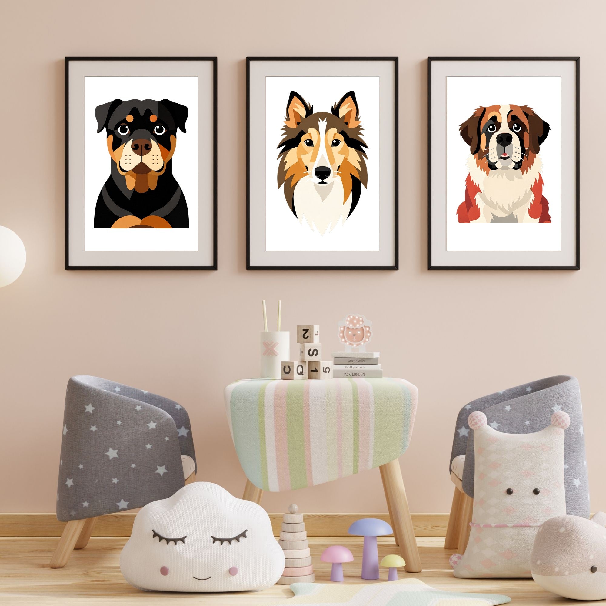 Bold Block Art Print - Framed Nursery Mockup