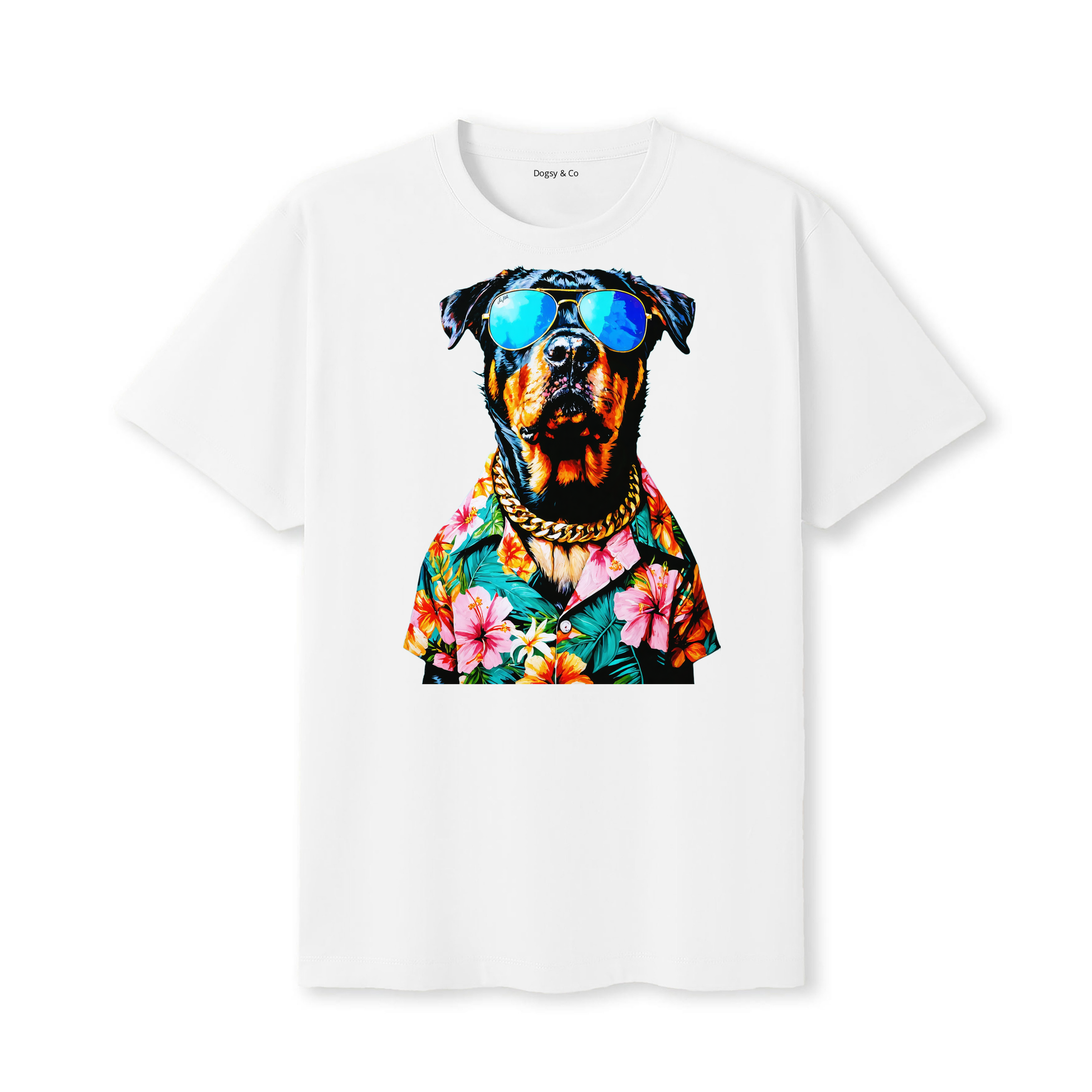 Rottweiler Hawaii Dog T-Shirt - White