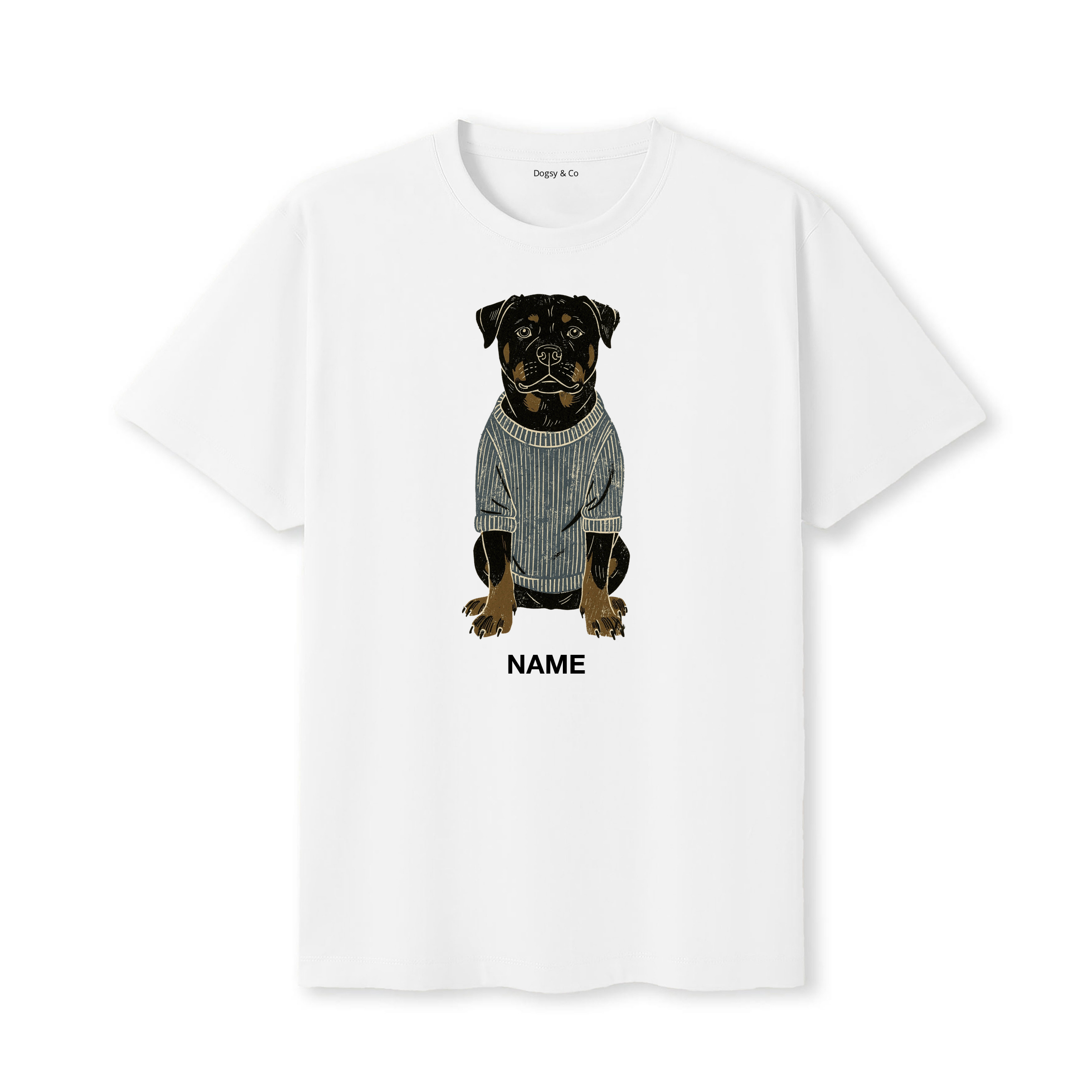 Rottweiler Jumper Dog Custom T-Shirt - White