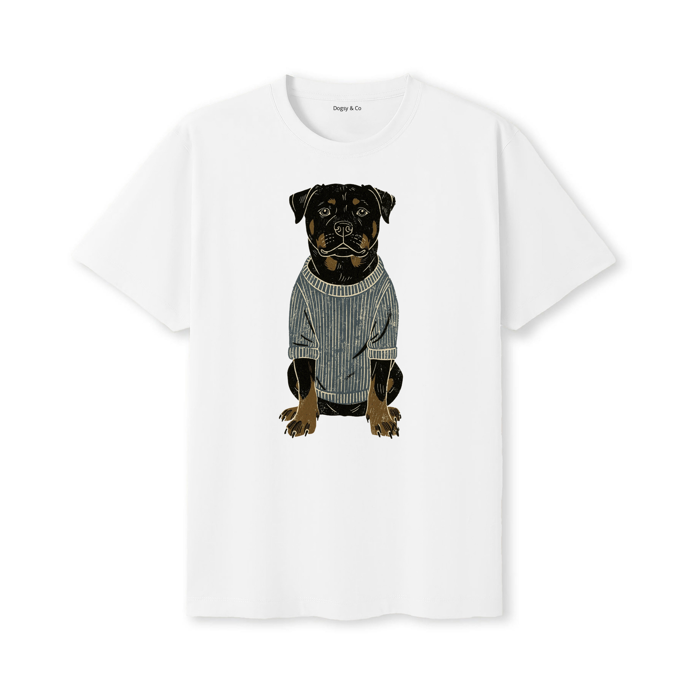 Rottweiler Jumper Dog T-Shirt - White