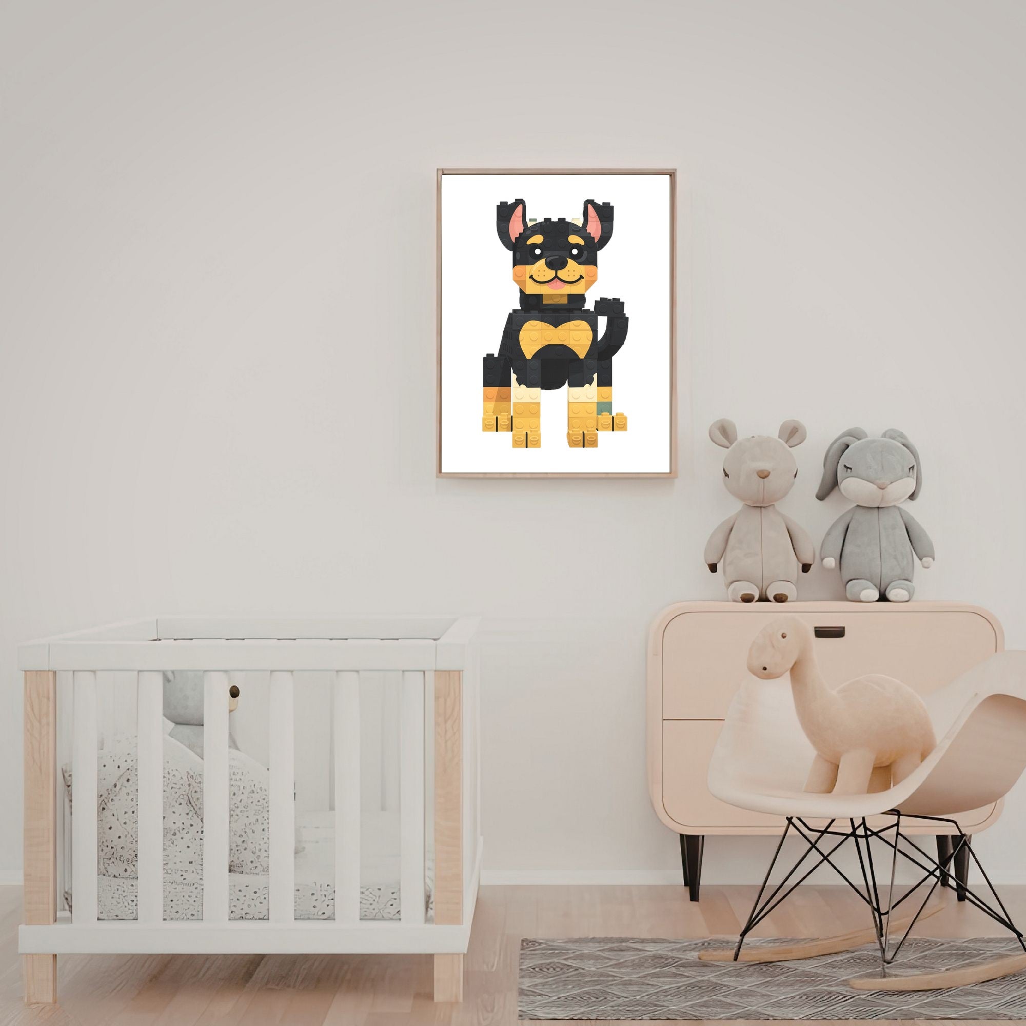 Rottweiler Lego Dog - White