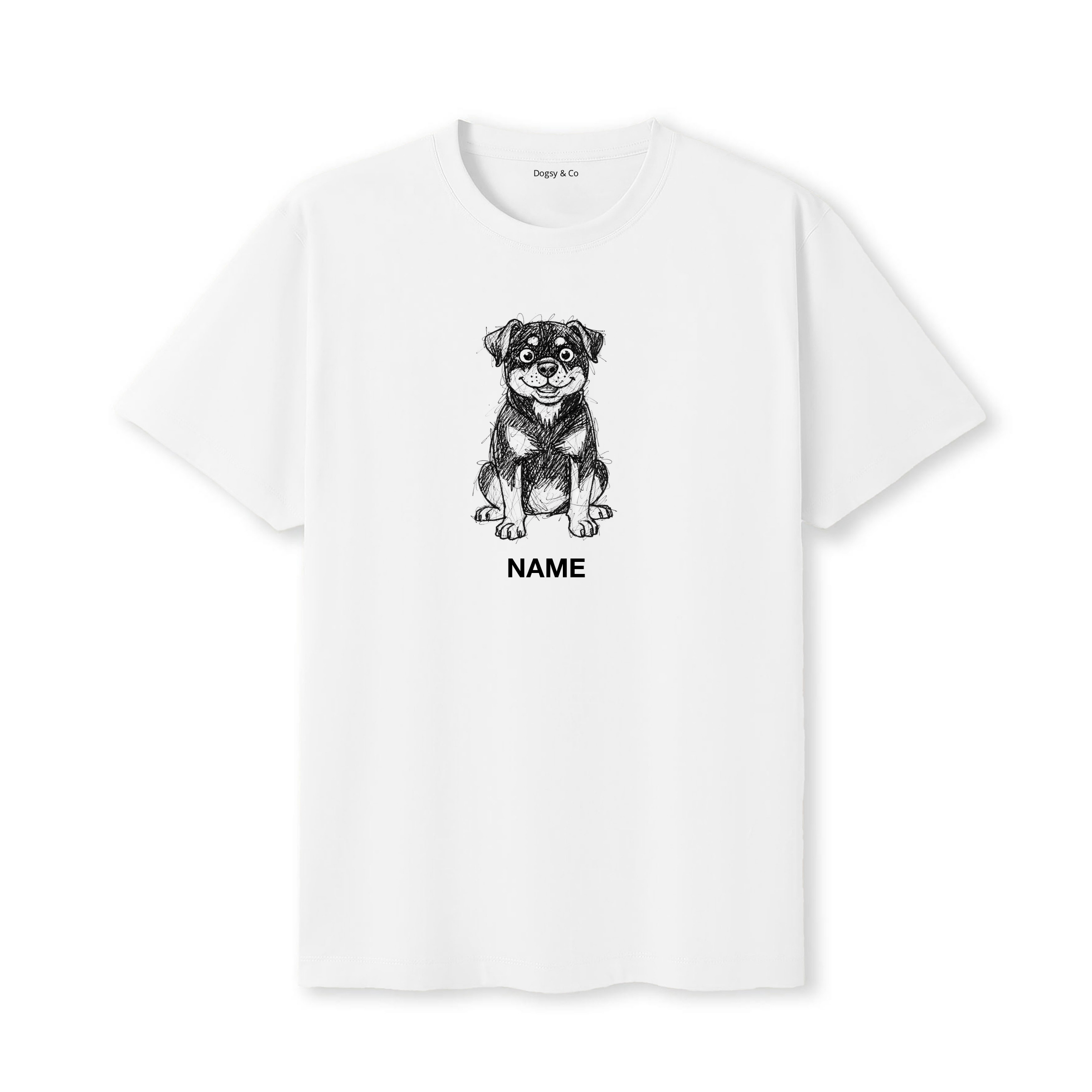 Rottweiler Scraggy Dog Custom - White