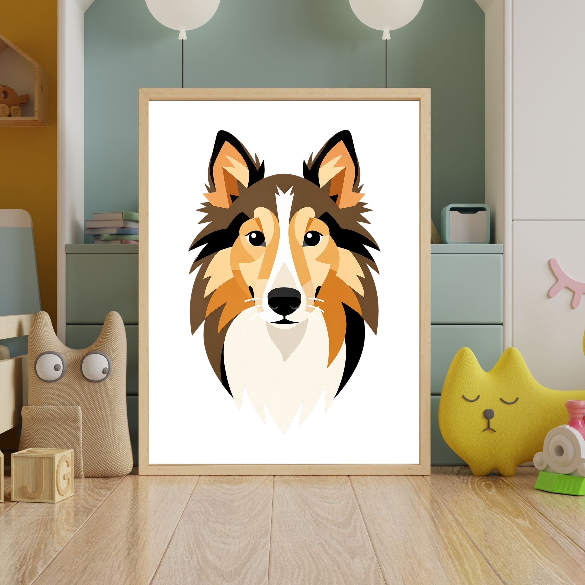 Bold Block Art Print - Framed Nursery Mockup