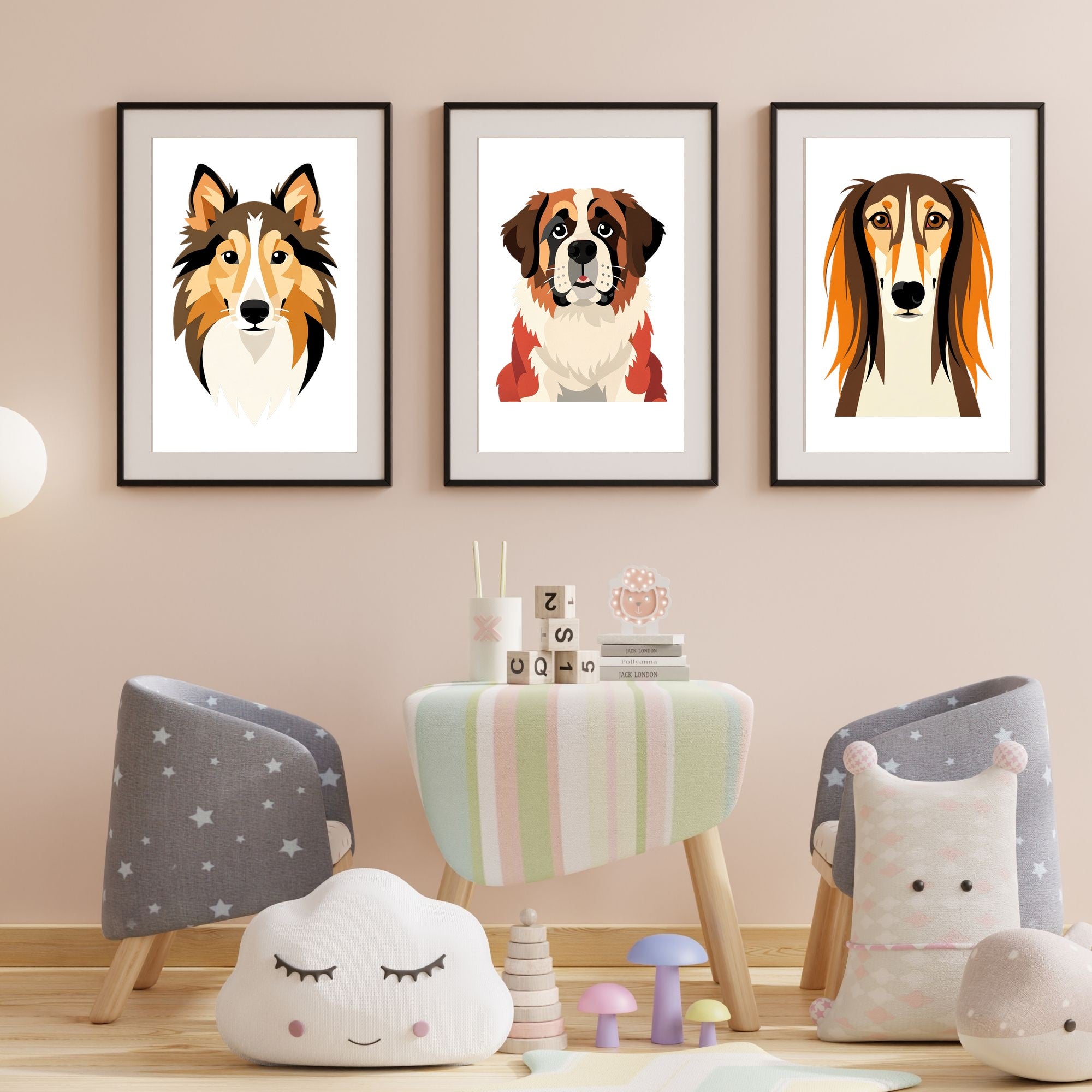 Bold Block Art Print - Framed Nursery Mockup
