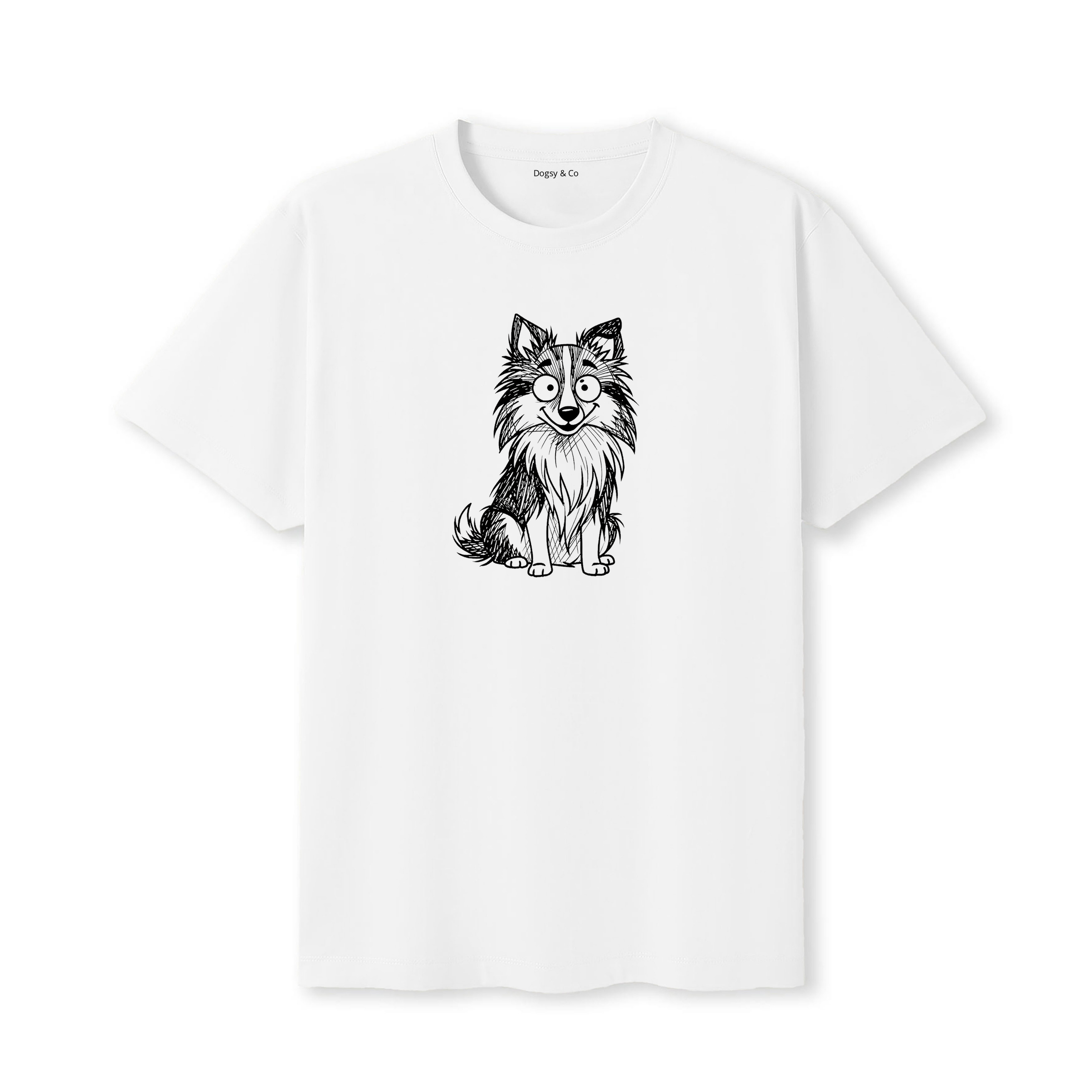 Rough Smooth Collie Scraggy Dog T-Shirt - White