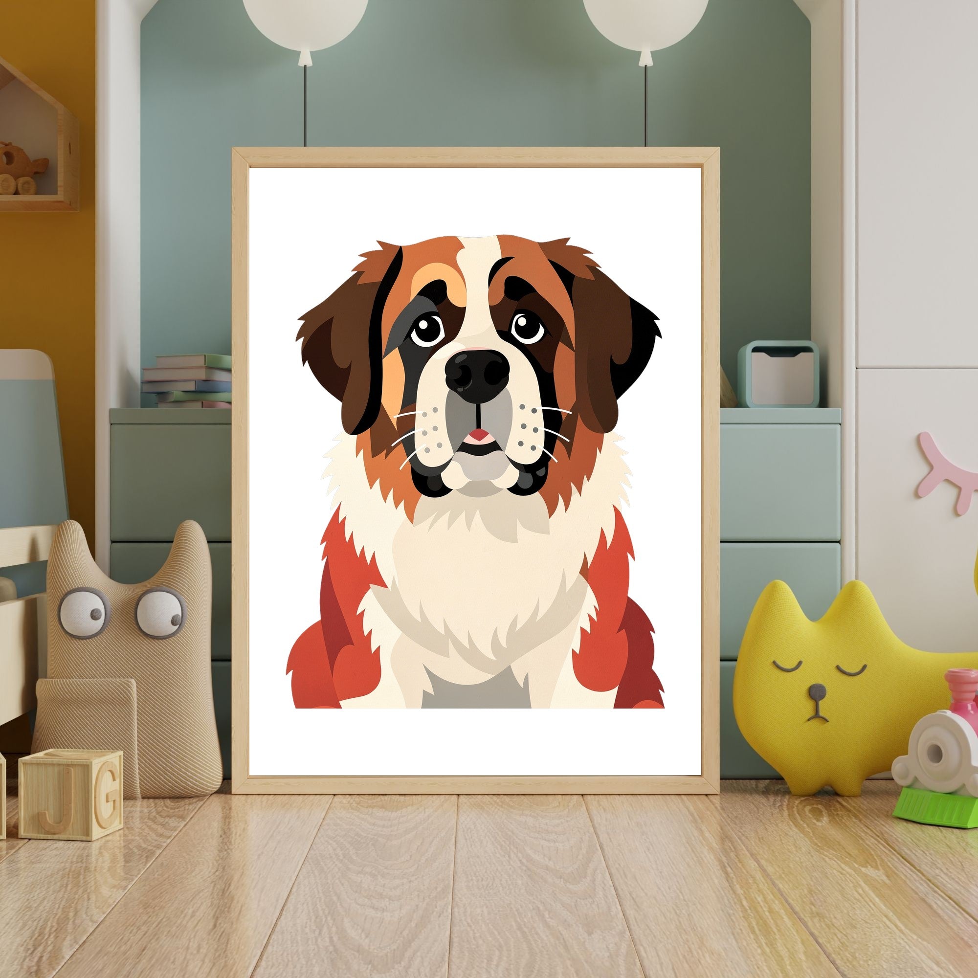 Bold Block Art Print - Framed Nursery Mockup