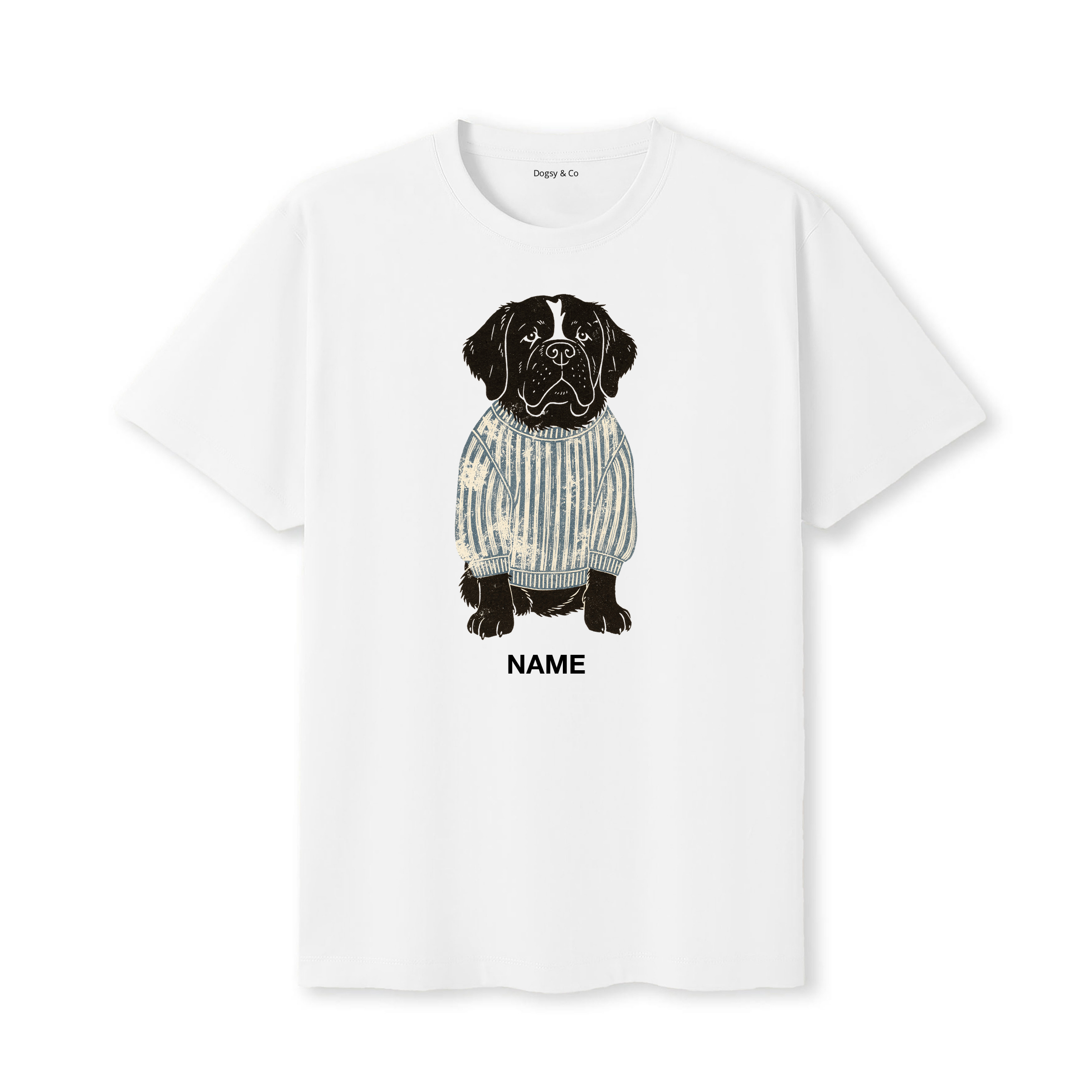 Saint Bernard Jumper Dog Custom T-Shirt - White