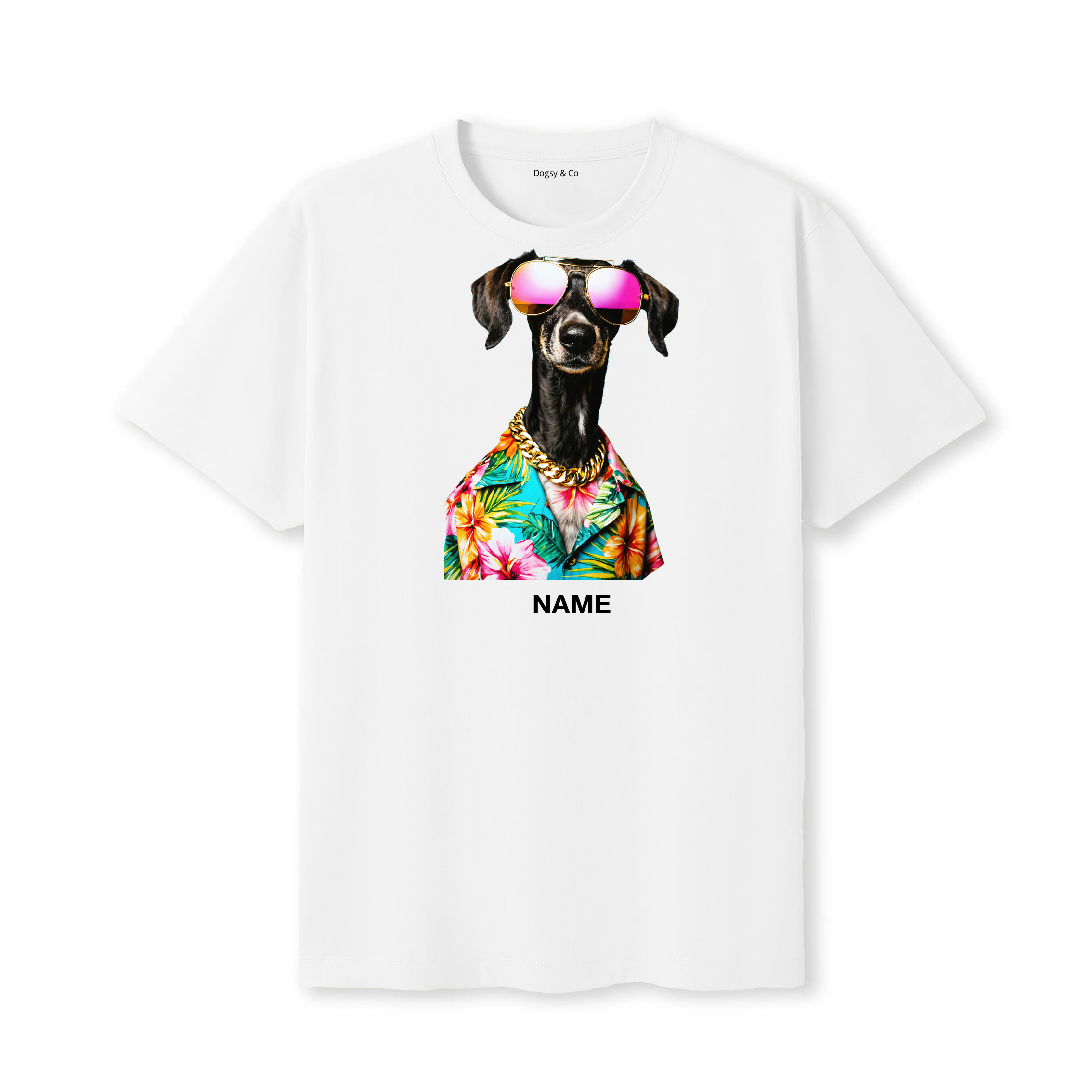 Saluki Hawaii Dog Custom T-Shirt - White