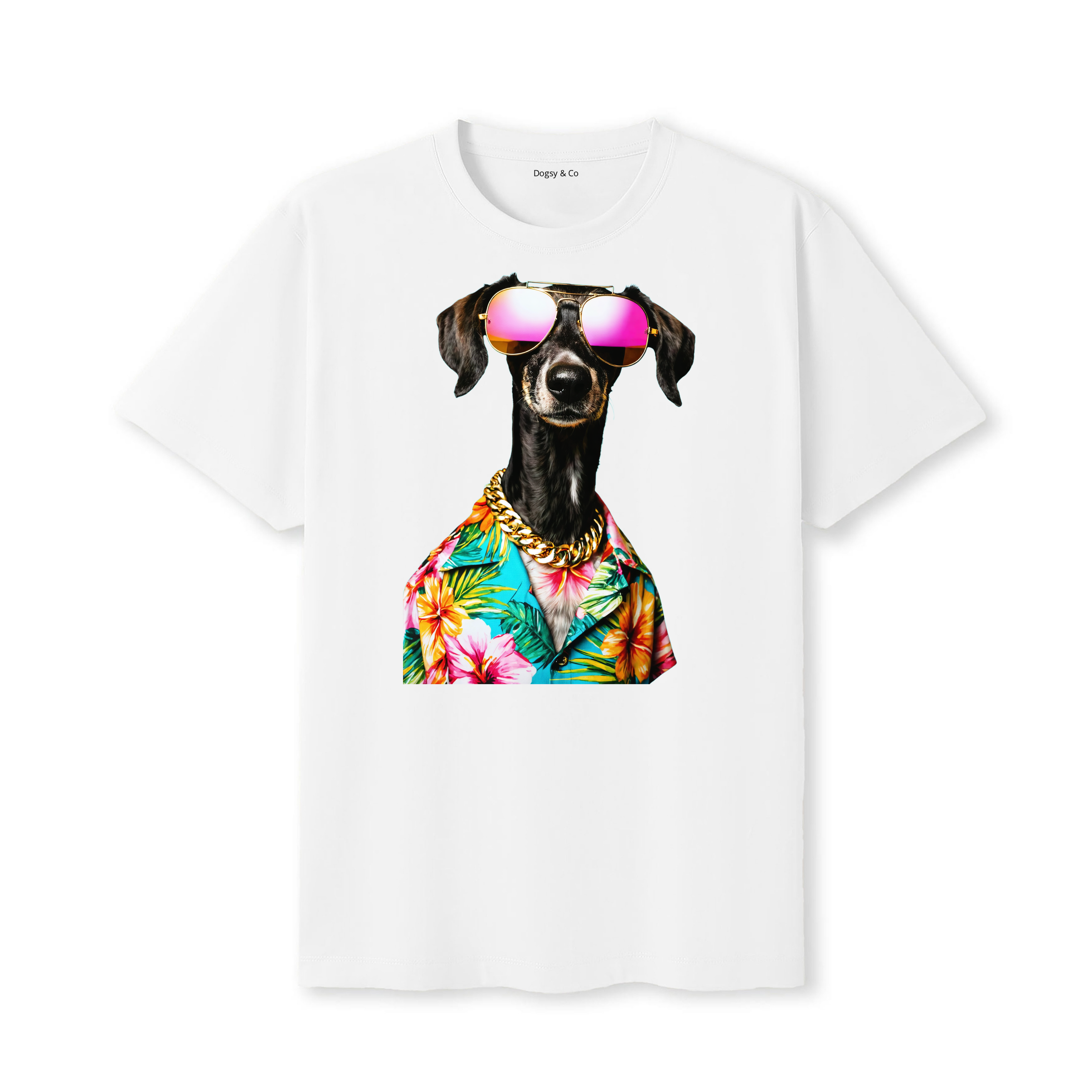 Saluki Hawaii Dog T-Shirt - White
