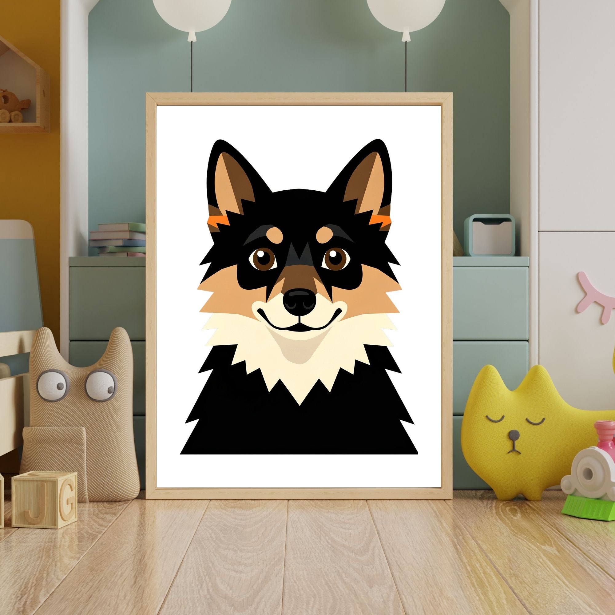 Bold Block Art Print - Framed Nursery Mockup