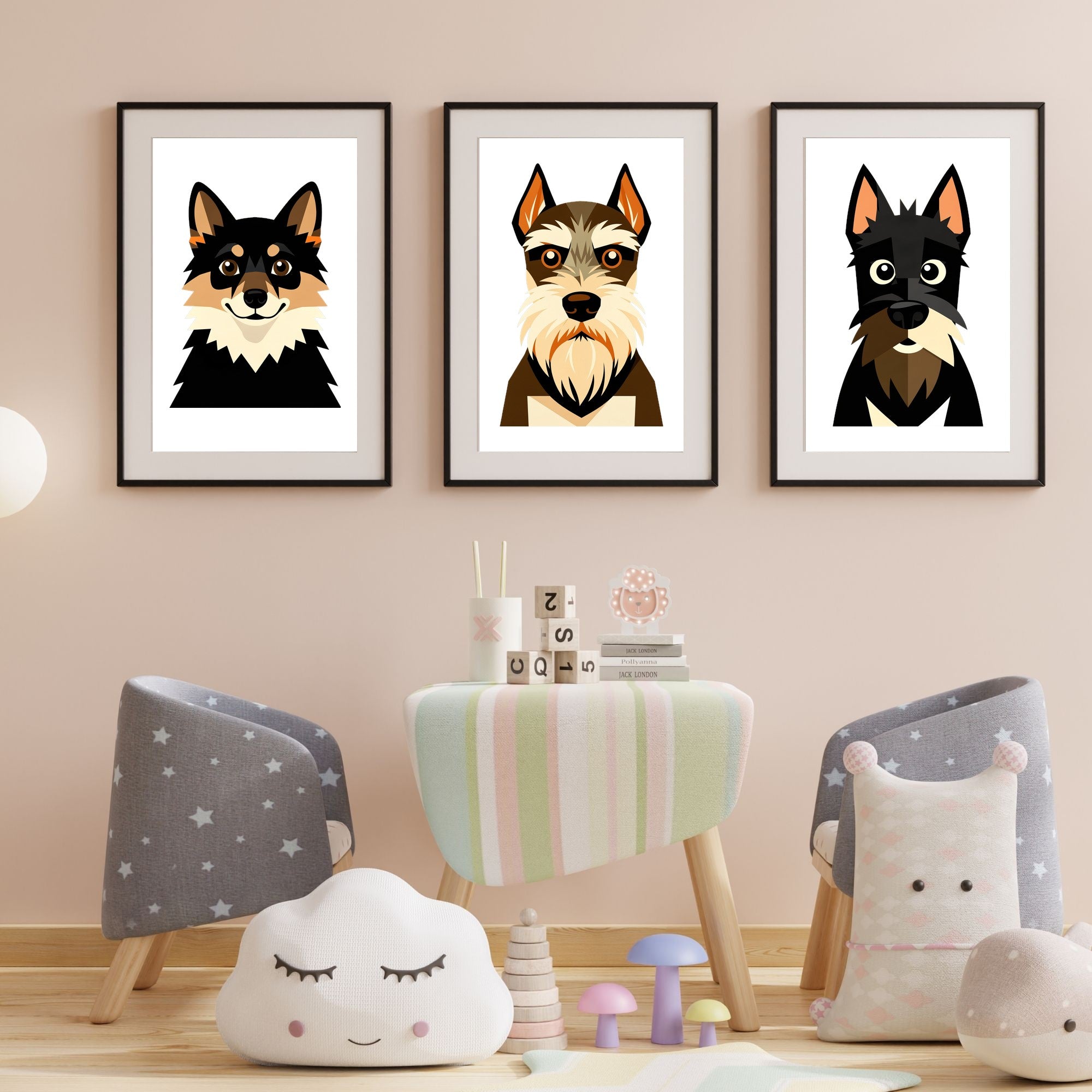 Bold Block Art Print - Framed Nursery Mockup