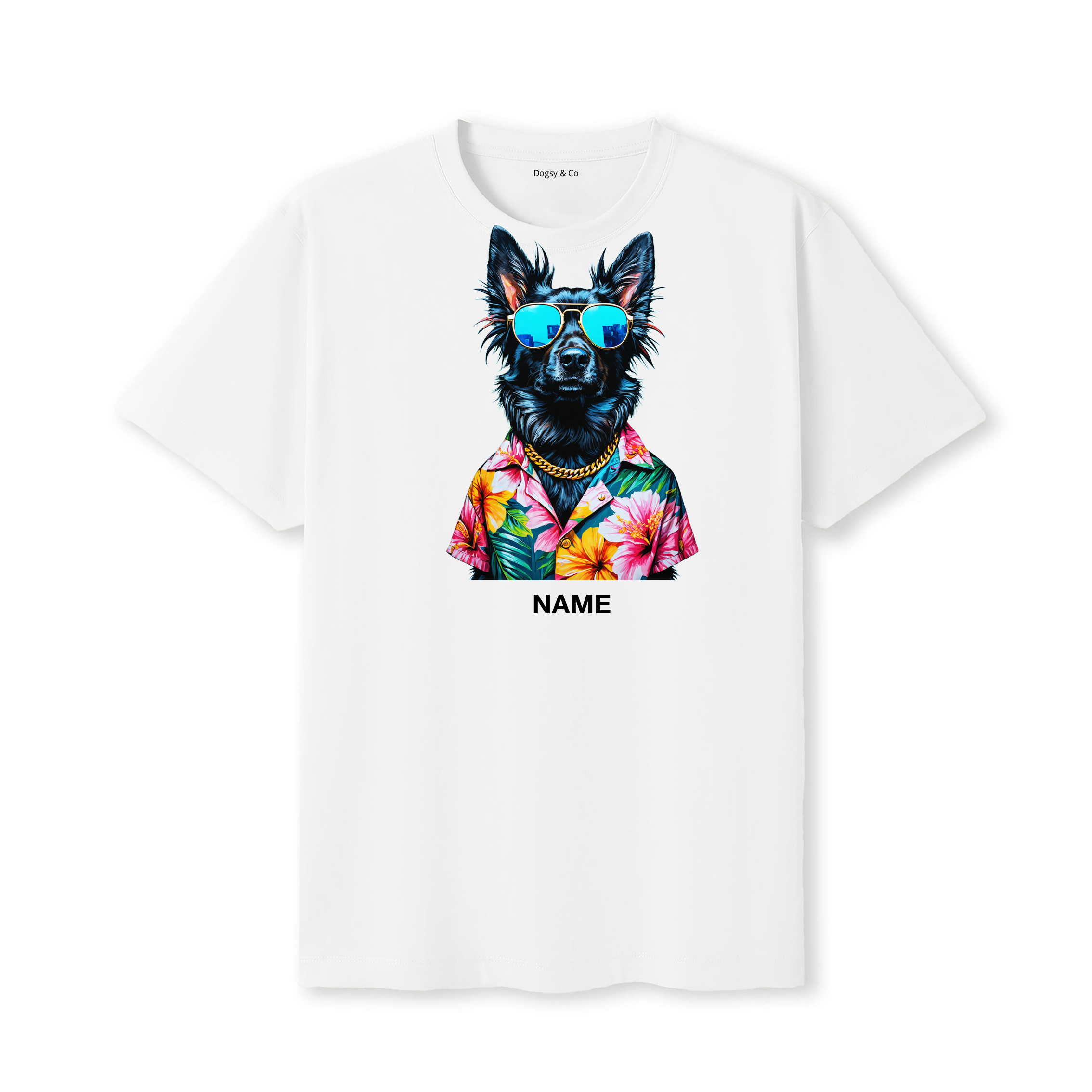Schipperke Hawaii Dog Custom T-Shirt - White