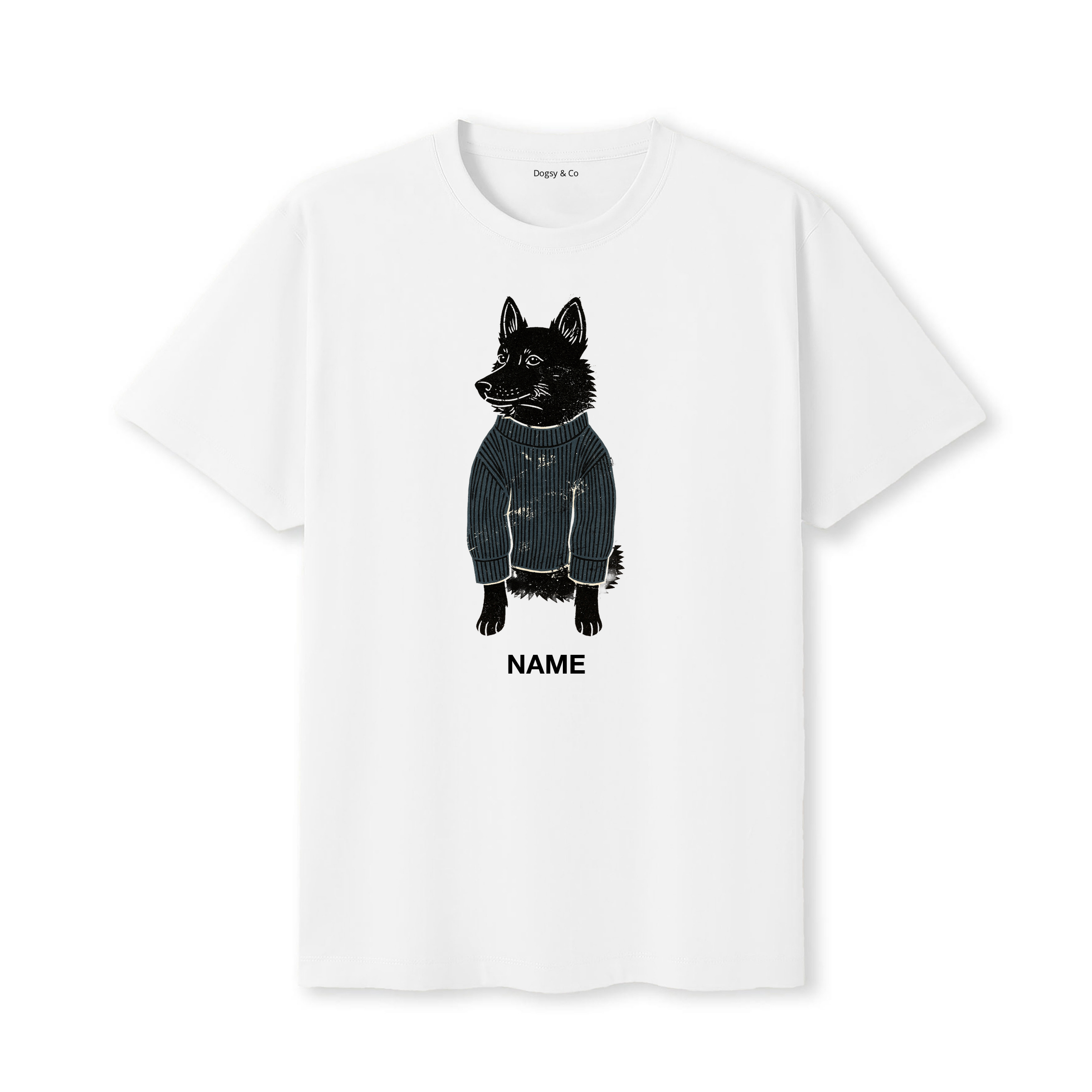 Schipperke Jumper Dog Custom T-Shirt - White