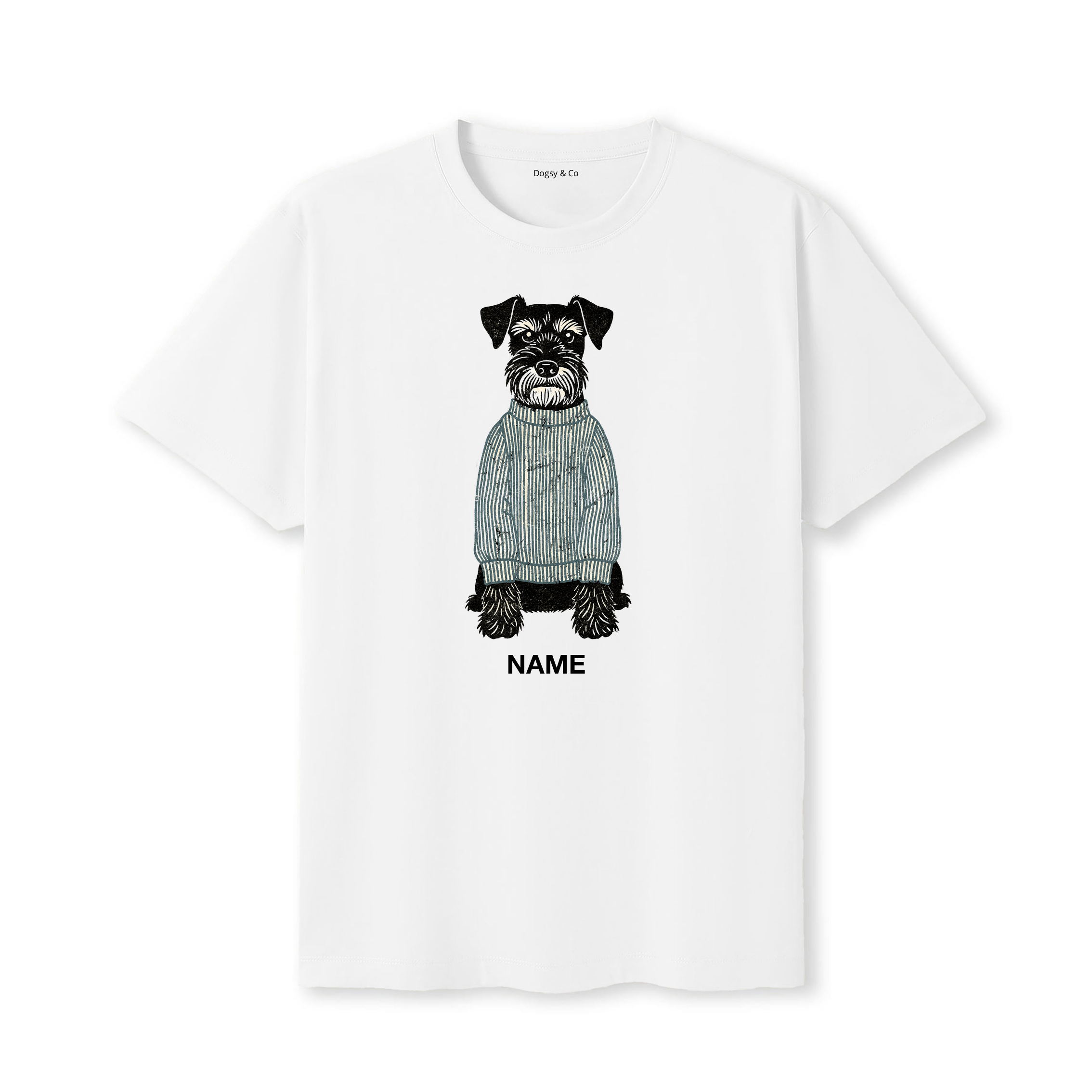 Schnauzer Jumper Dog Custom T-Shirt - White