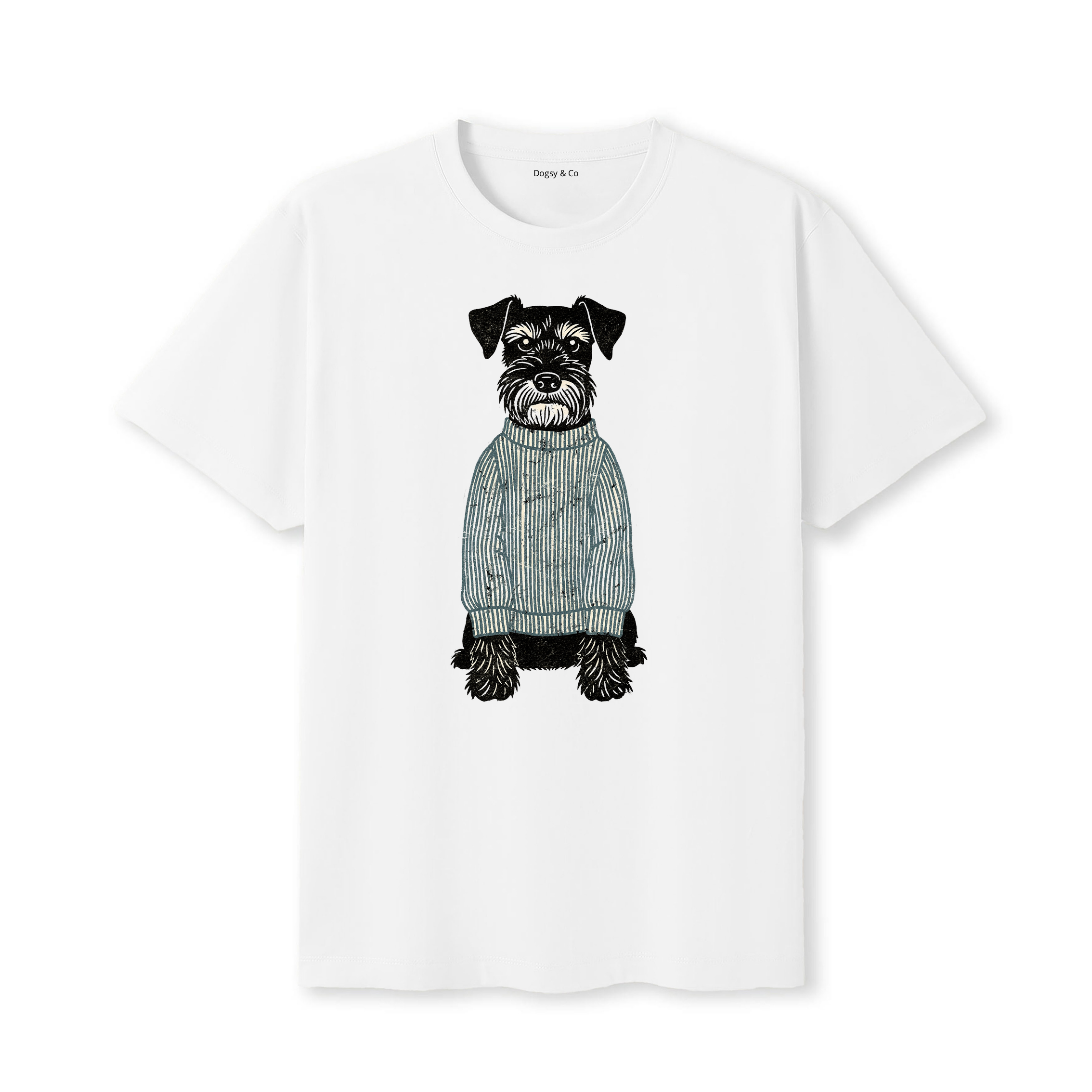 Schnauzer Jumper Dog T-Shirt - White