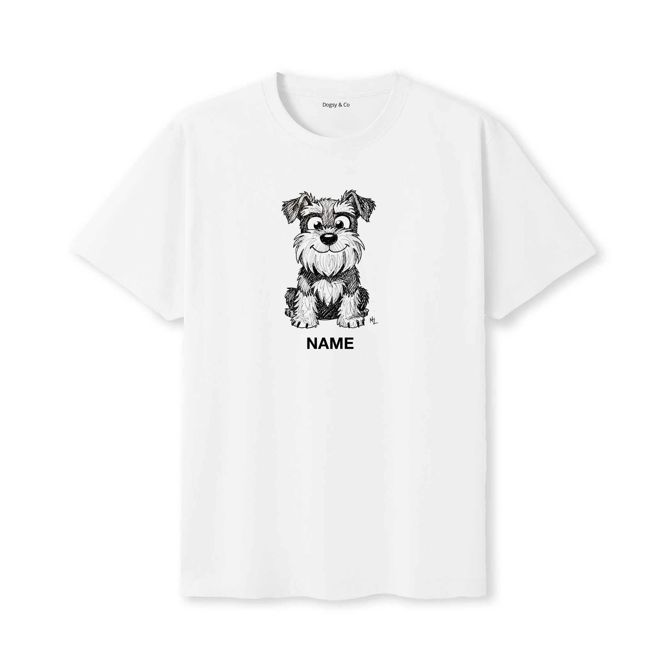 Schnauzer Scraggy Dog Custom - White