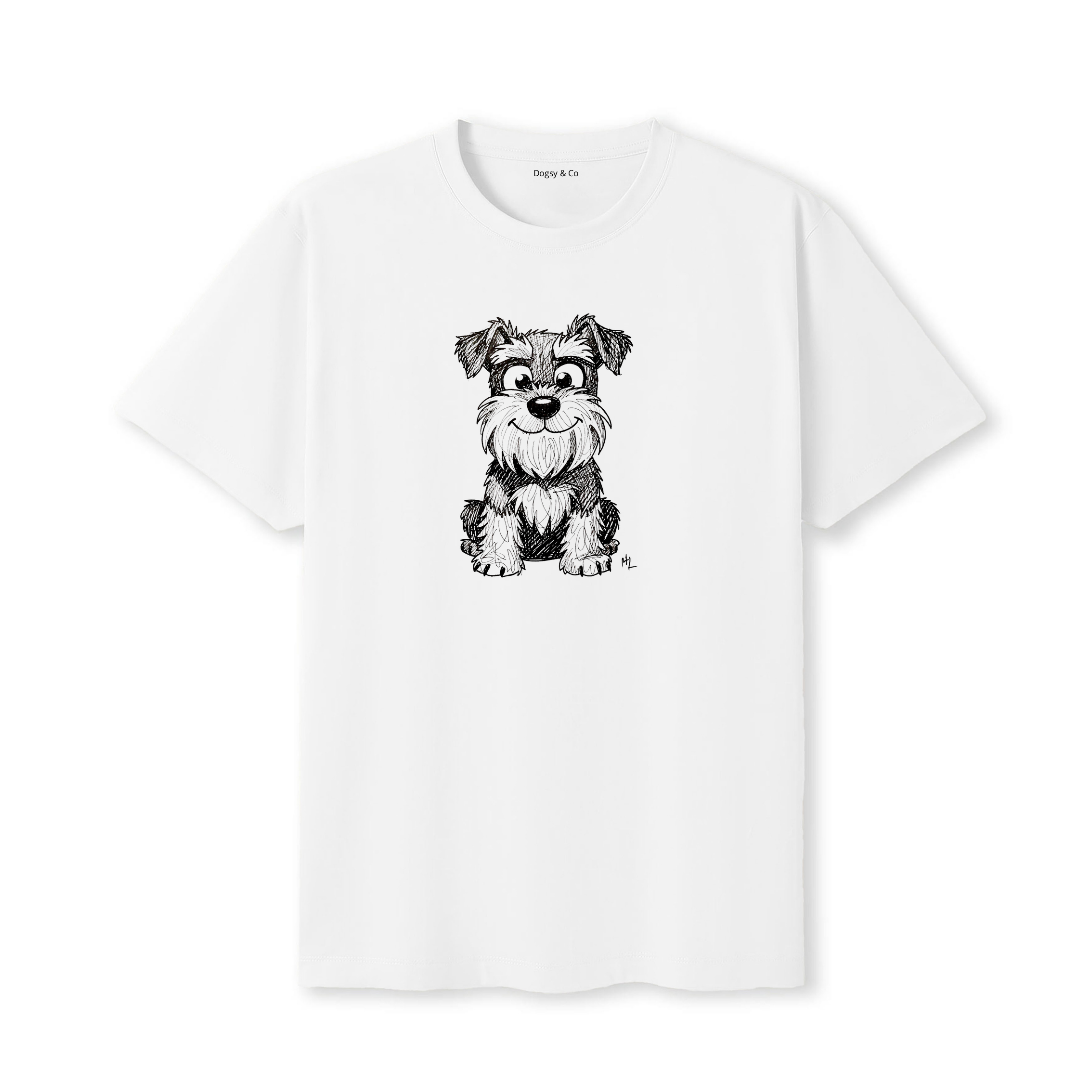 Schnauzer Scraggy Dog T-Shirt - White