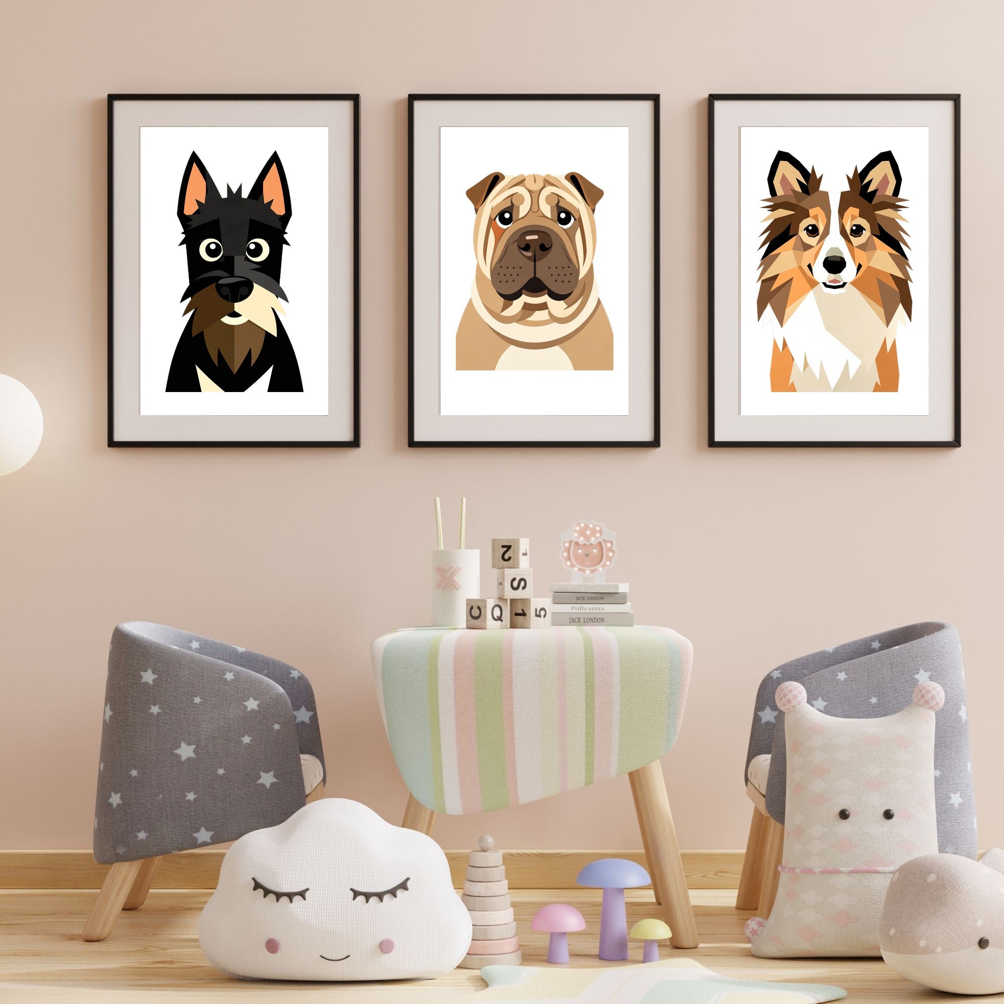 Bold Block Art Print - Framed Nursery Mockup