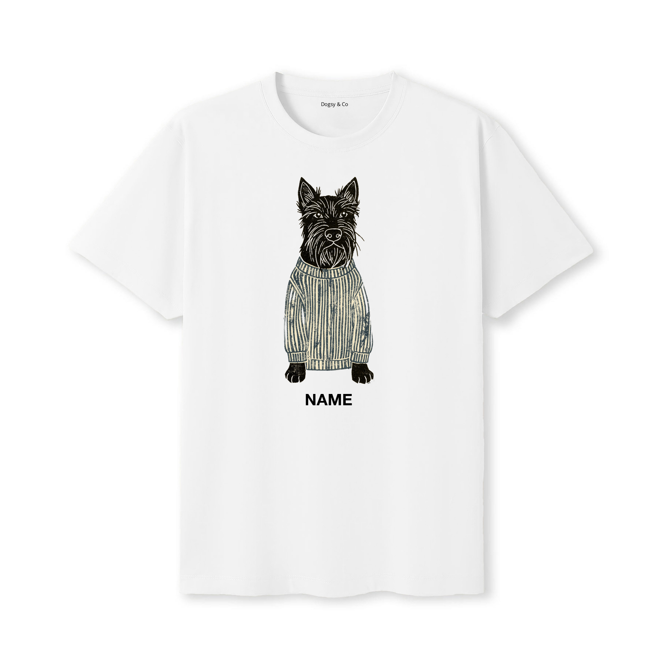 Scottish Terrier Jumper Dog Custom T-Shirt - White