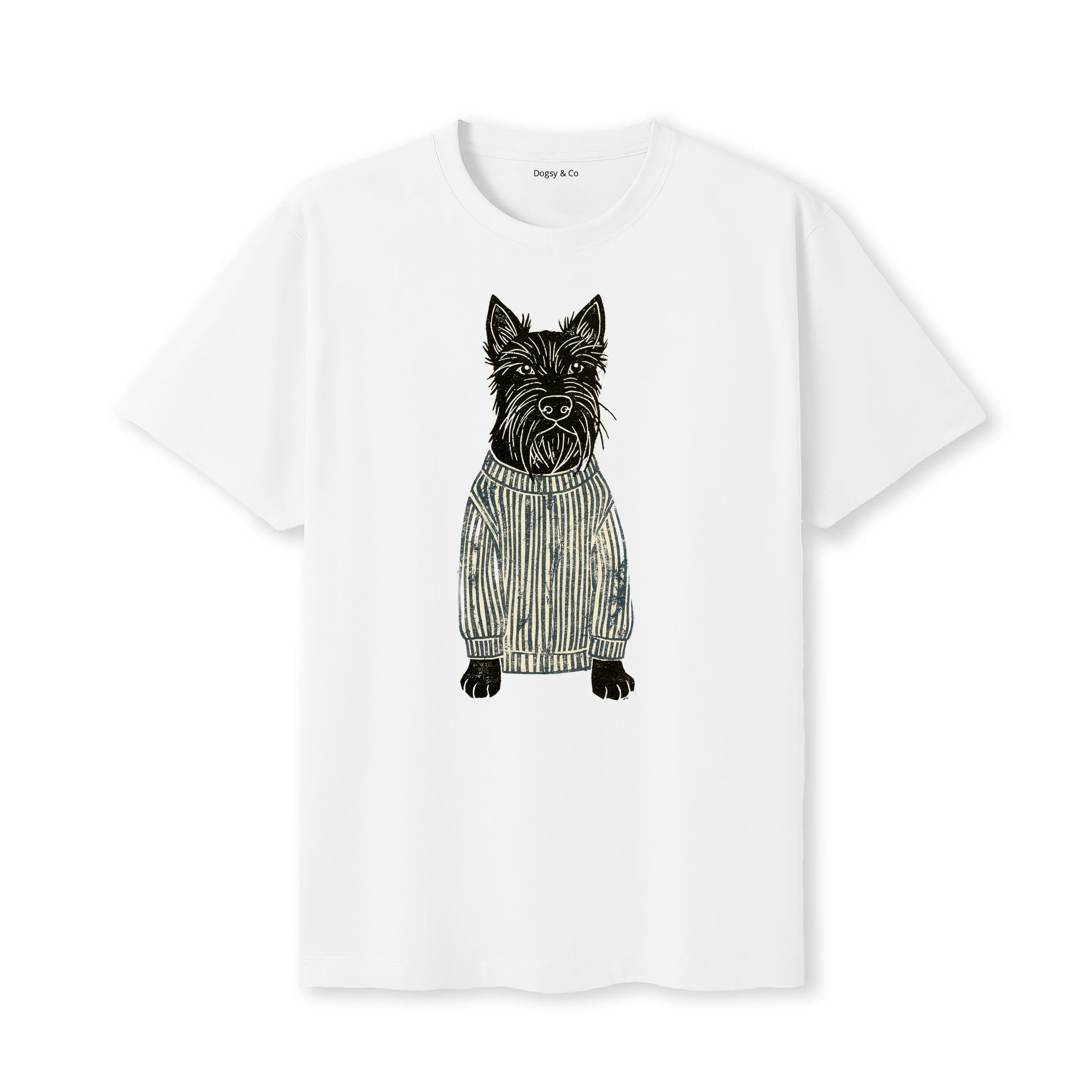 Scottish Terrier Jumper Dog T-Shirt - White