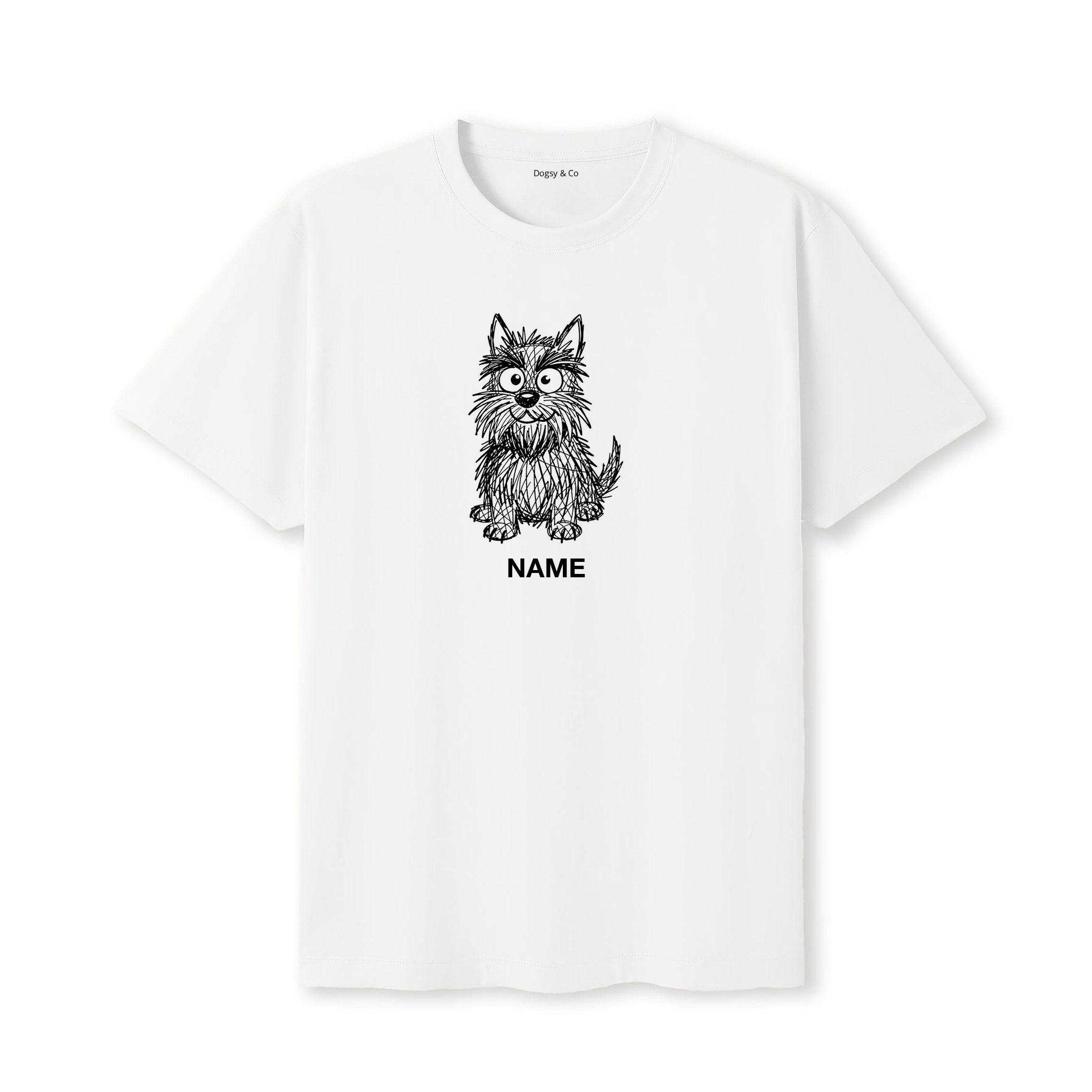 Scottish Terrier Scraggy Dog Custom T-Shirt - White