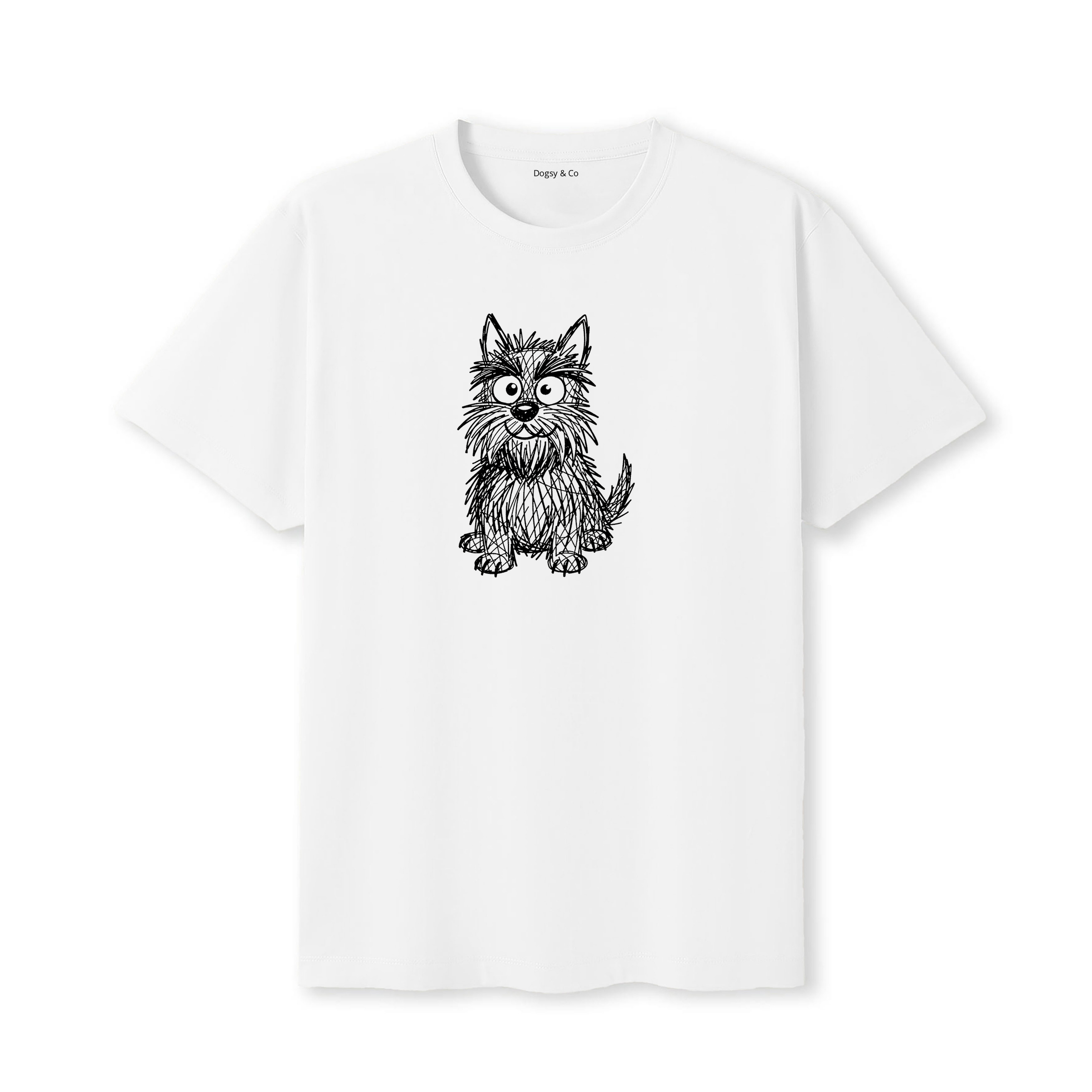 Scottish Terrier Scraggy Dog T-Shirt - White