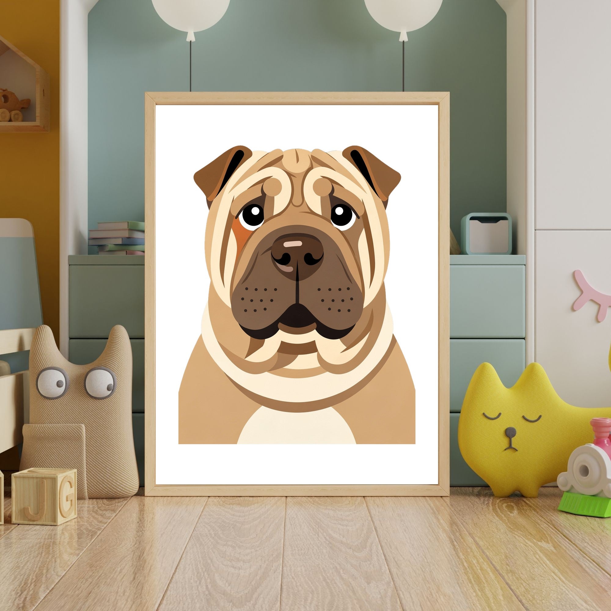 Bold Block Art Print - Framed Nursery Mockup