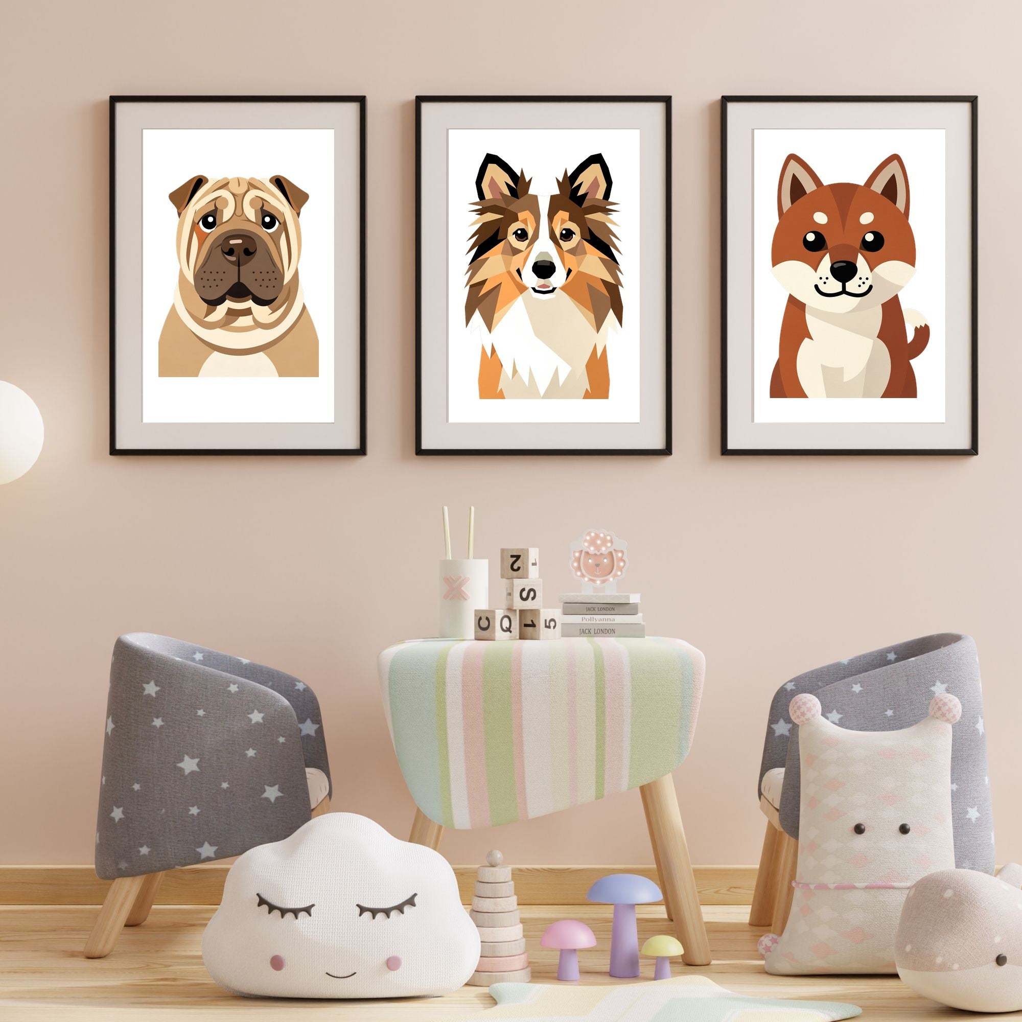 Bold Block Art Print - Framed Nursery Mockup