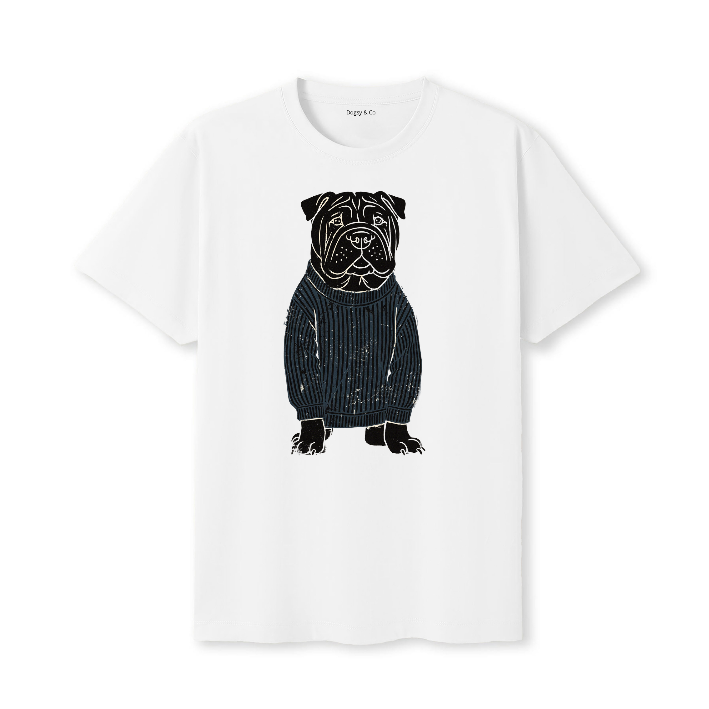 Shar Pei Jumper Dog T-Shirt - White