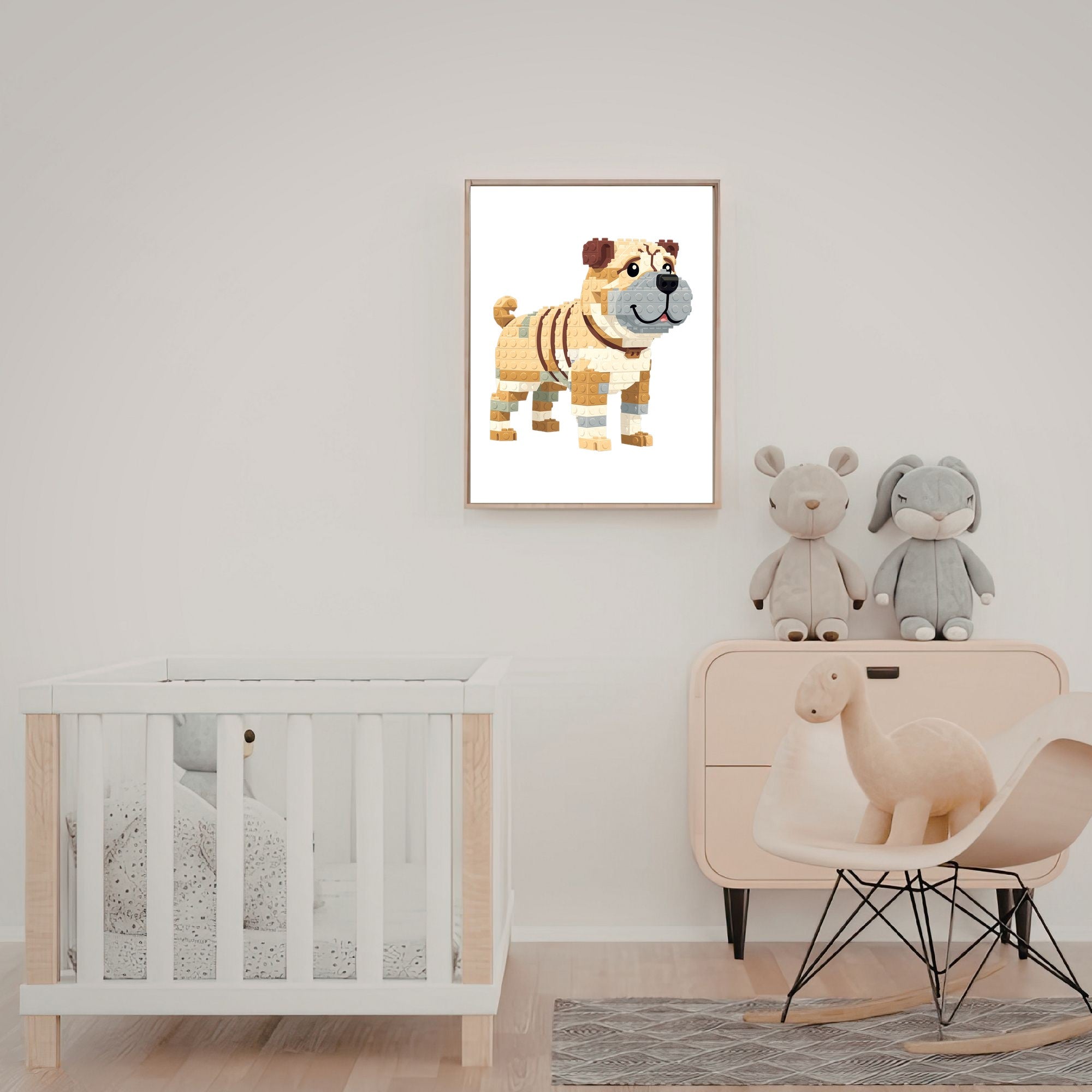 Shar Pei Lego Dog - White