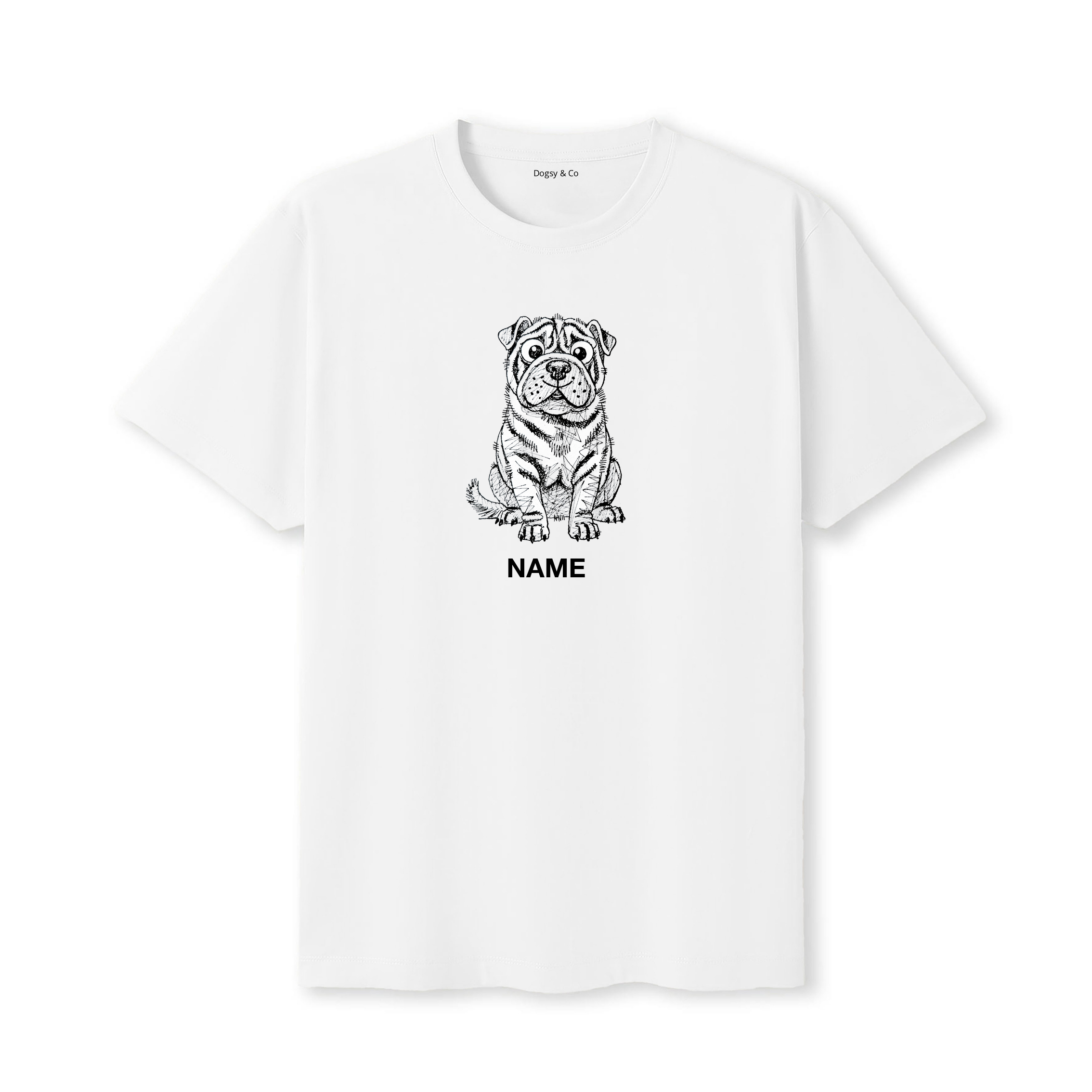 Shar Pei Scraggy Dog Custom T-Shirt - White
