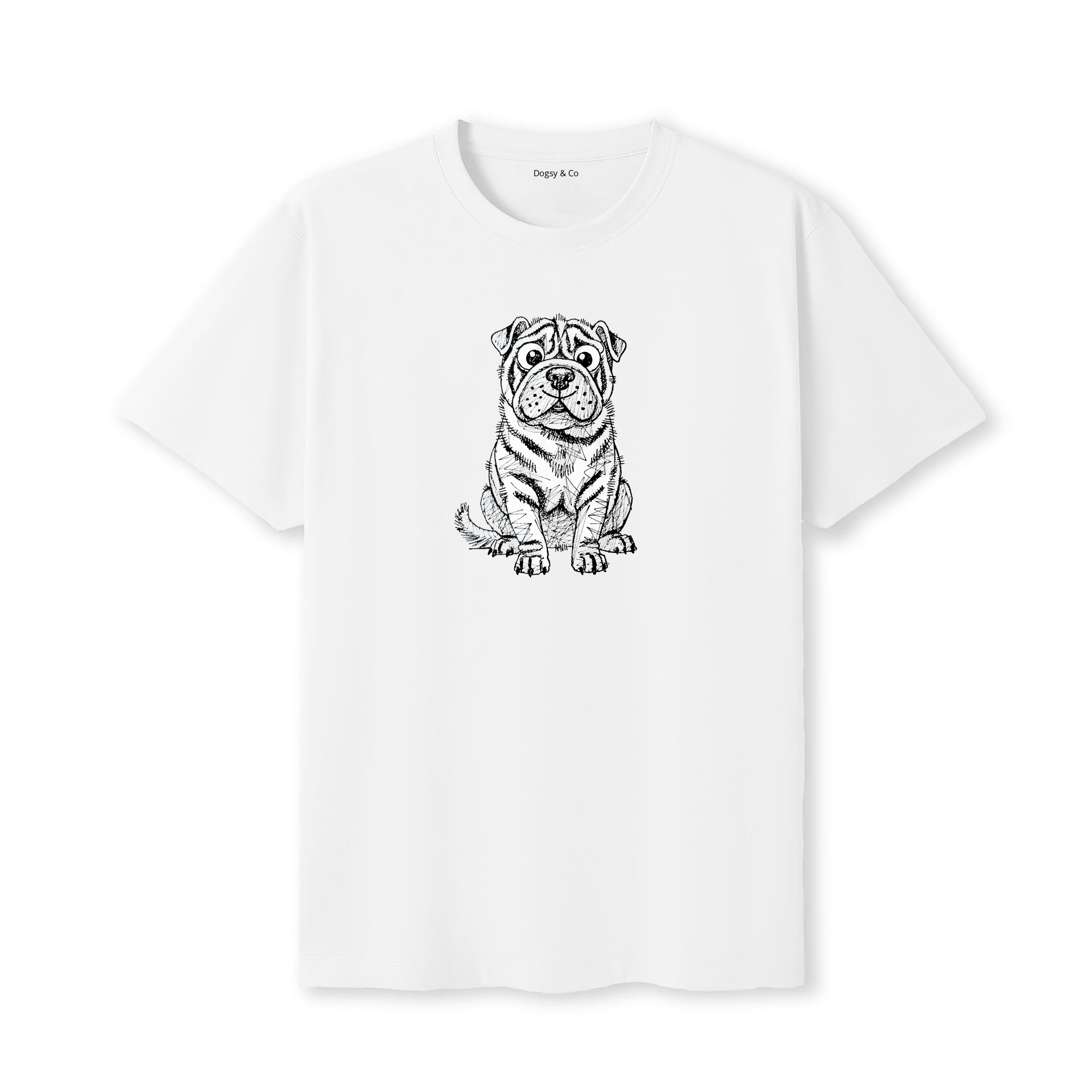 Shar Pei Scraggy Dog T-Shirt - White