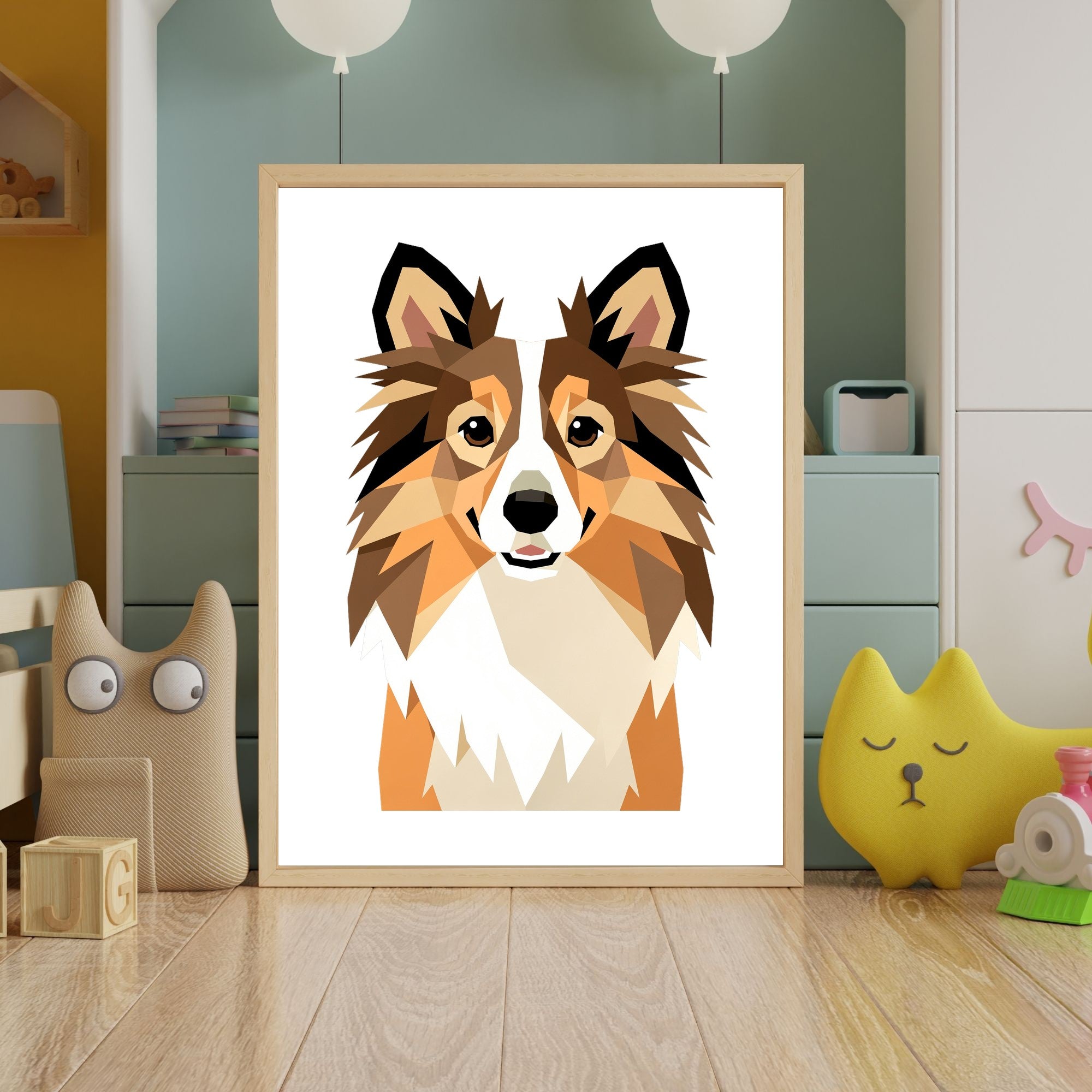 Bold Block Art Print - Framed Nursery Mockup