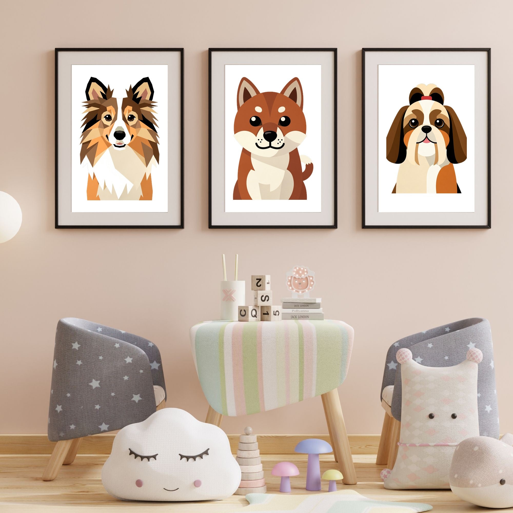 Bold Block Art Print - Framed Nursery Mockup