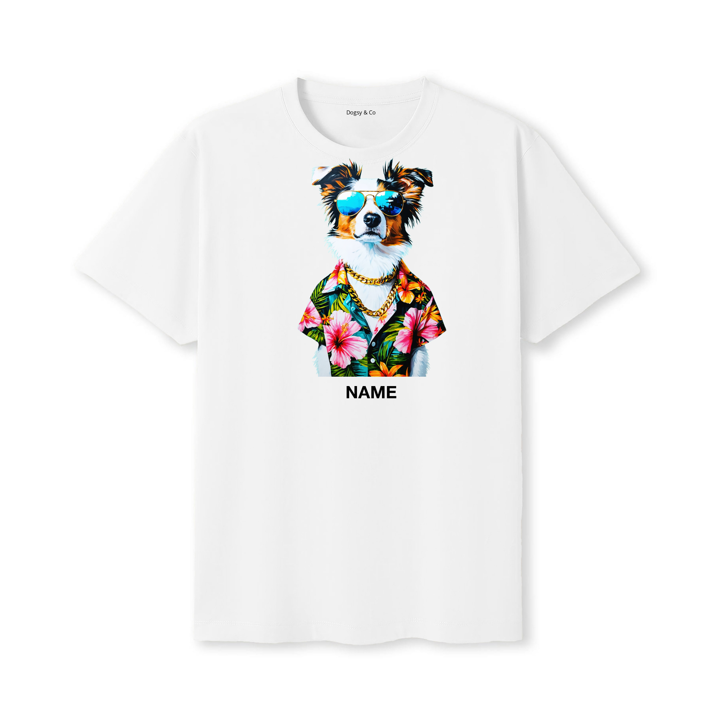 Shetland Sheepdog Hawaii Dog Custom T-Shirt - White