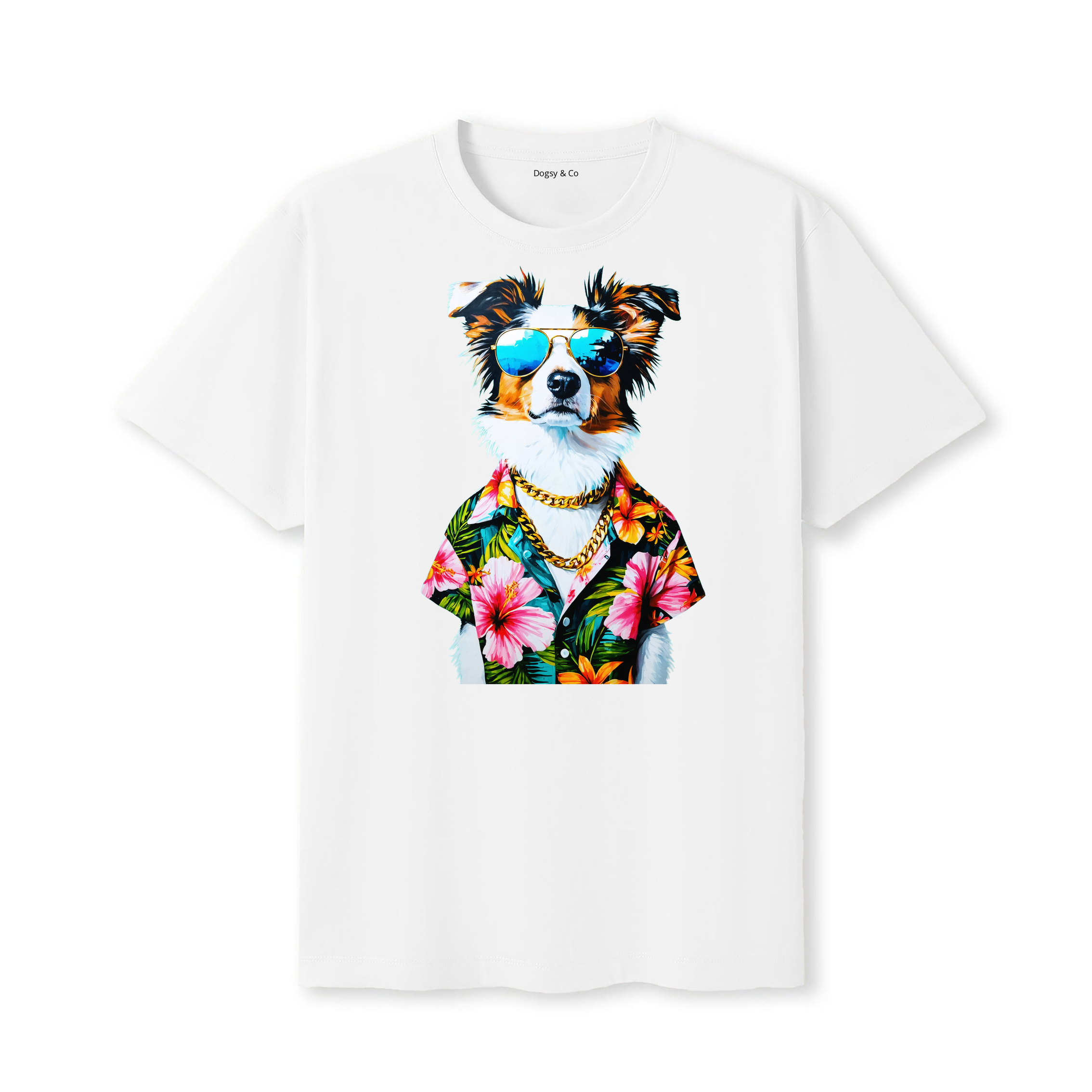 Shetland Sheepdog Hawaii Dog T-Shirt - White
