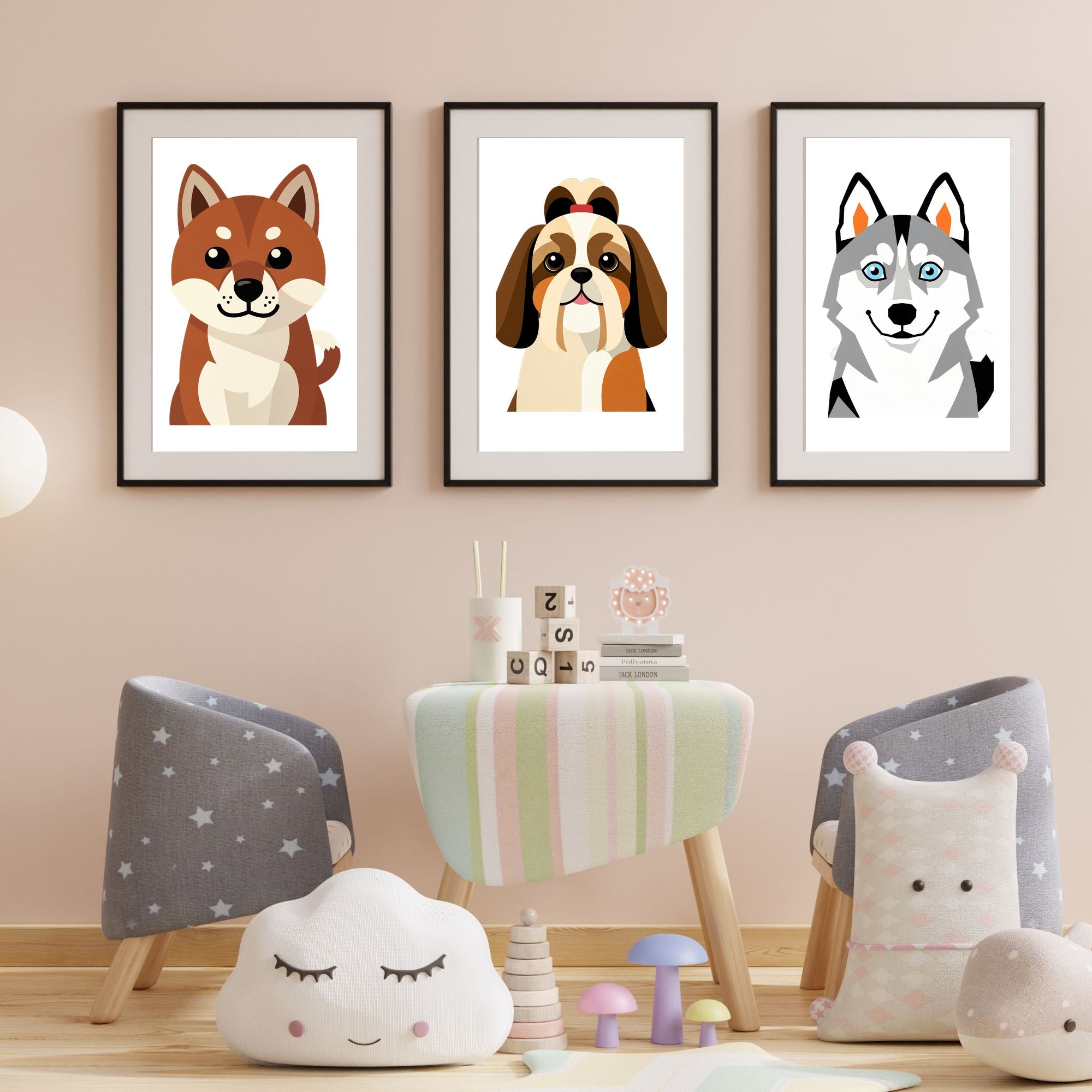 Bold Block Art Print - Framed Nursery Mockup