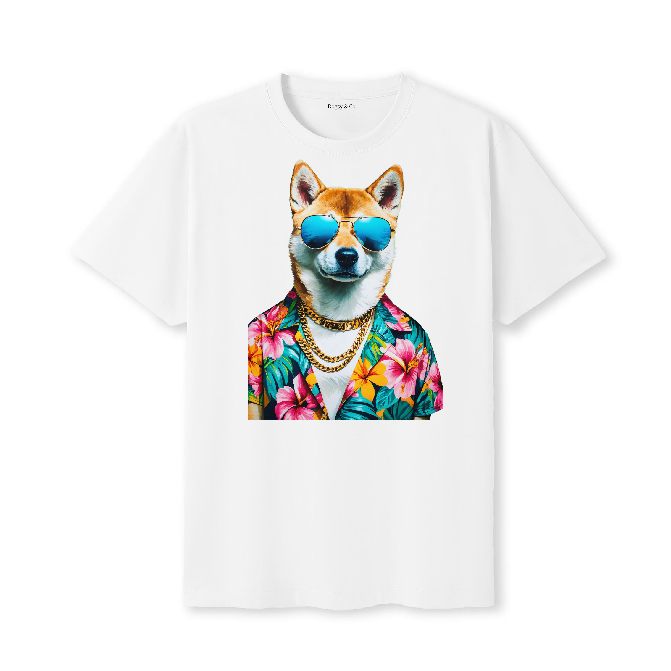 Shiba Inu Hawaii Dog T-Shirt - White