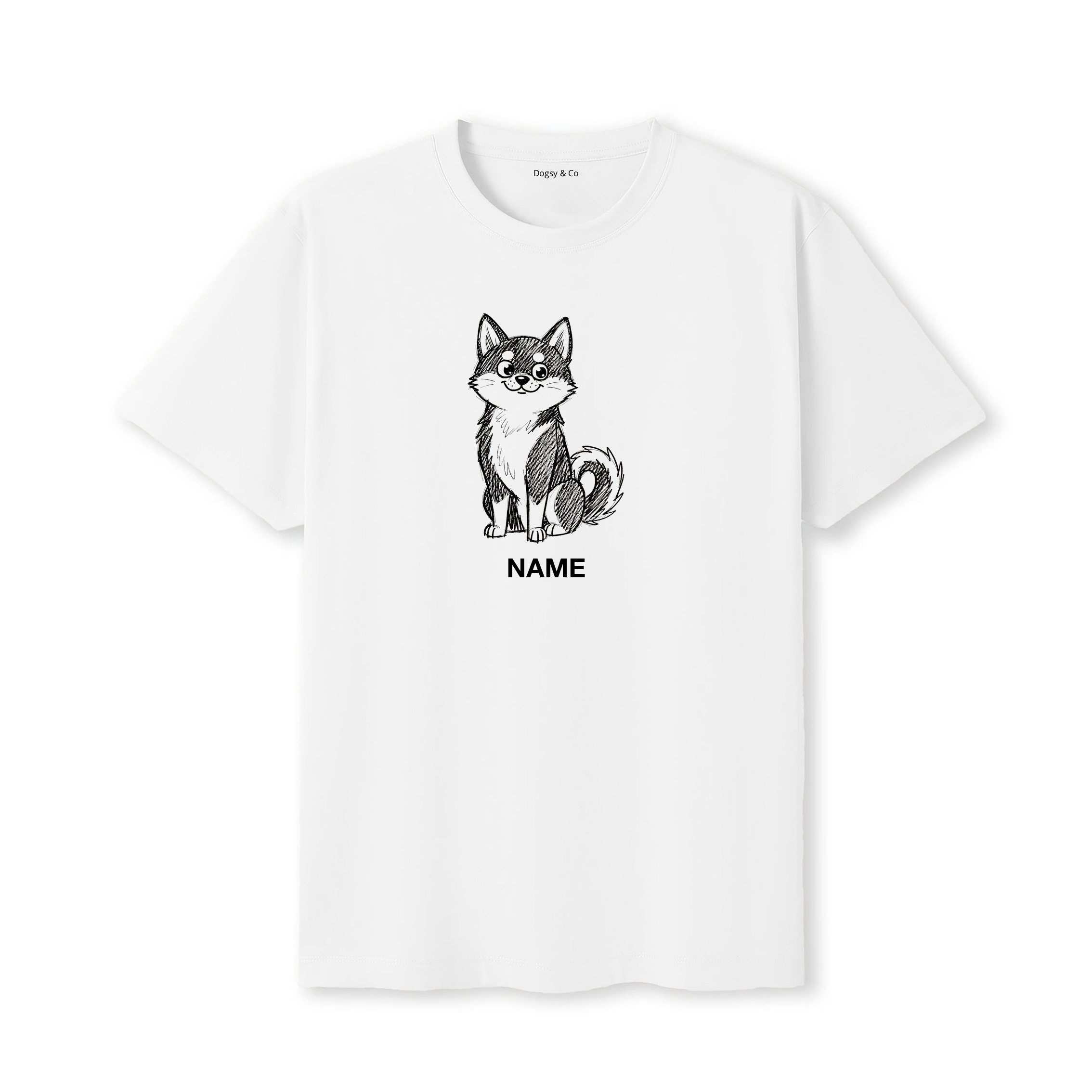 Shiba Inu Scraggy Dog Custom T-Shirt - White