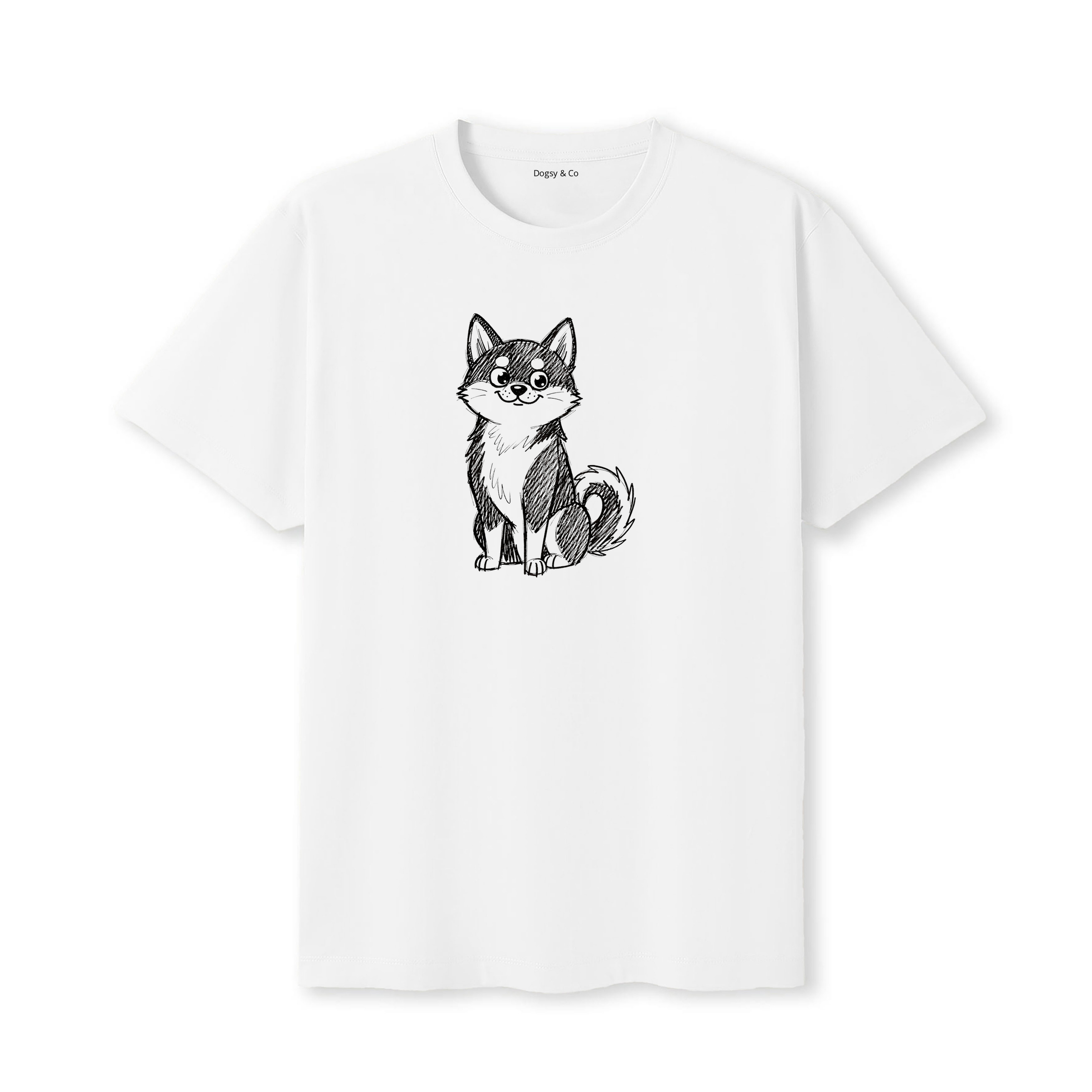 Shiba Inu Scraggy Dog T-Shirt - White