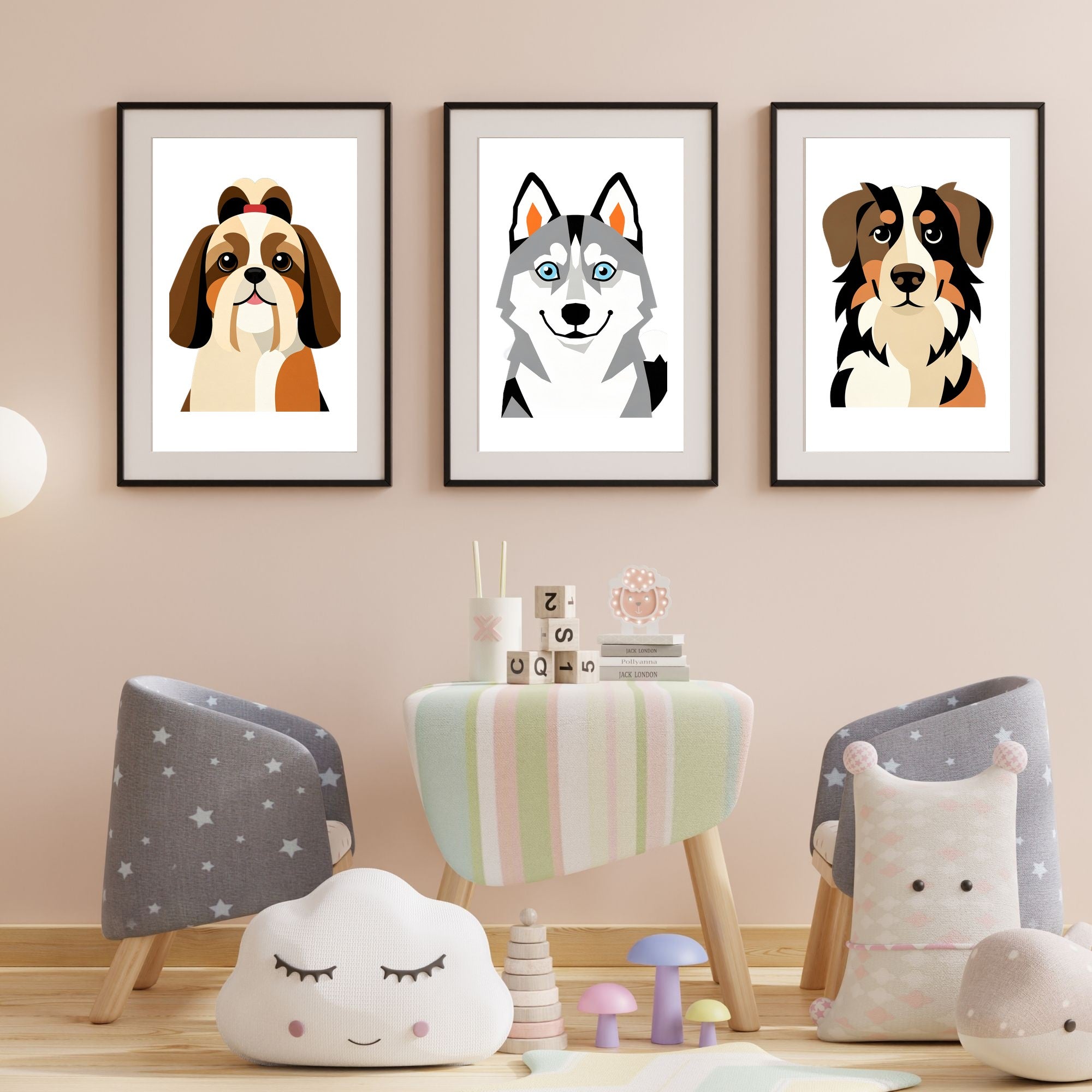 Bold Block Art Print - Framed Nursery Mockup