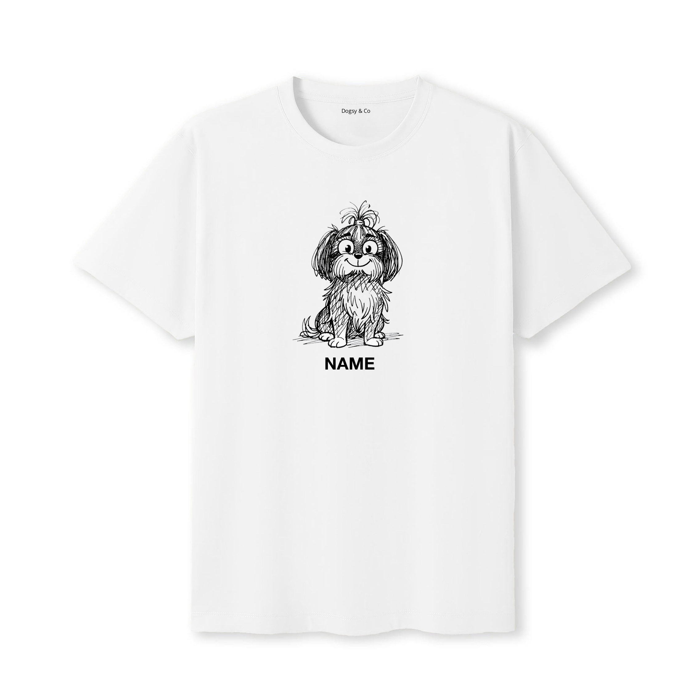 Shih Tzu Scraggy Dog Custom T-Shirt - White