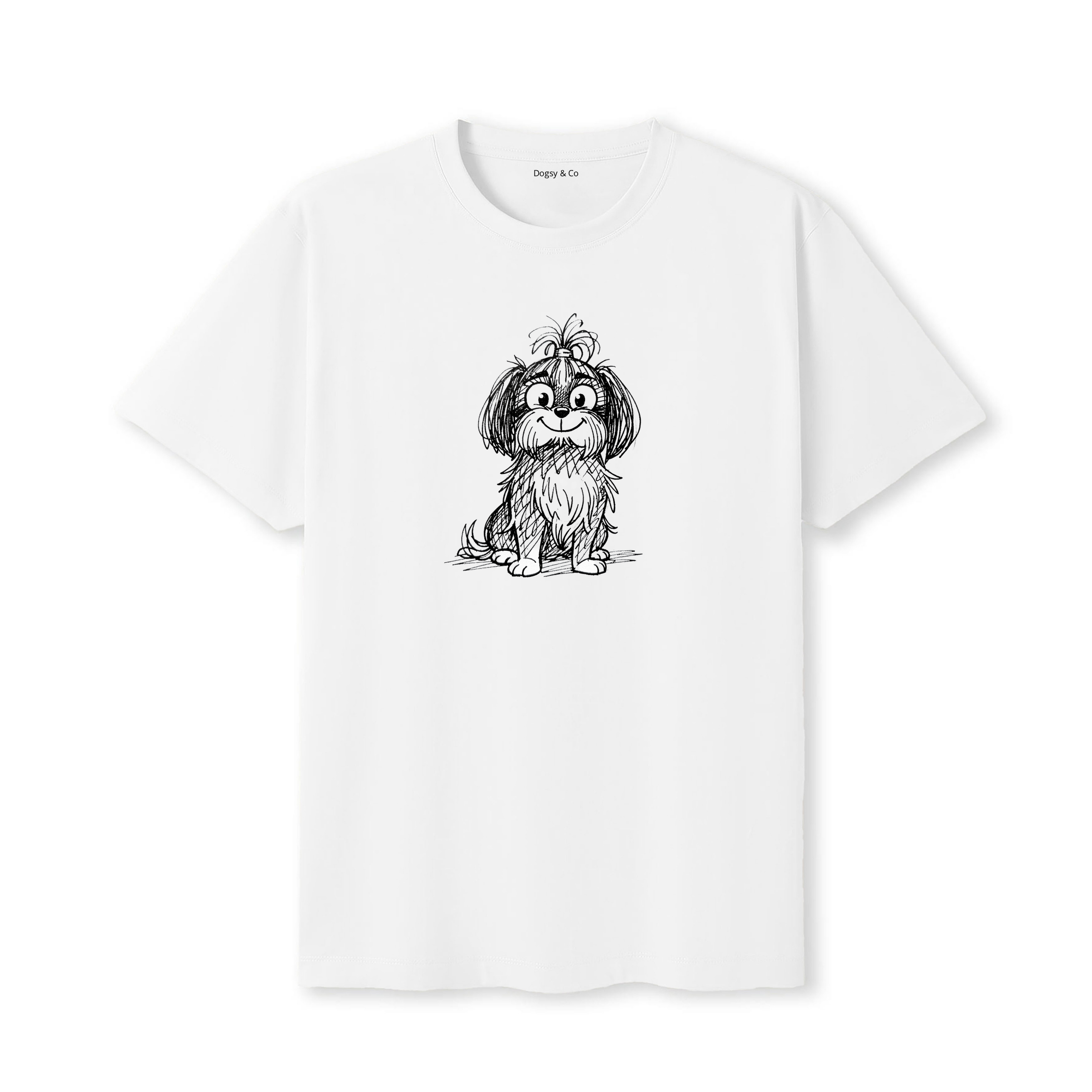 Shih Tzu Scraggy Dog T-Shirt - White