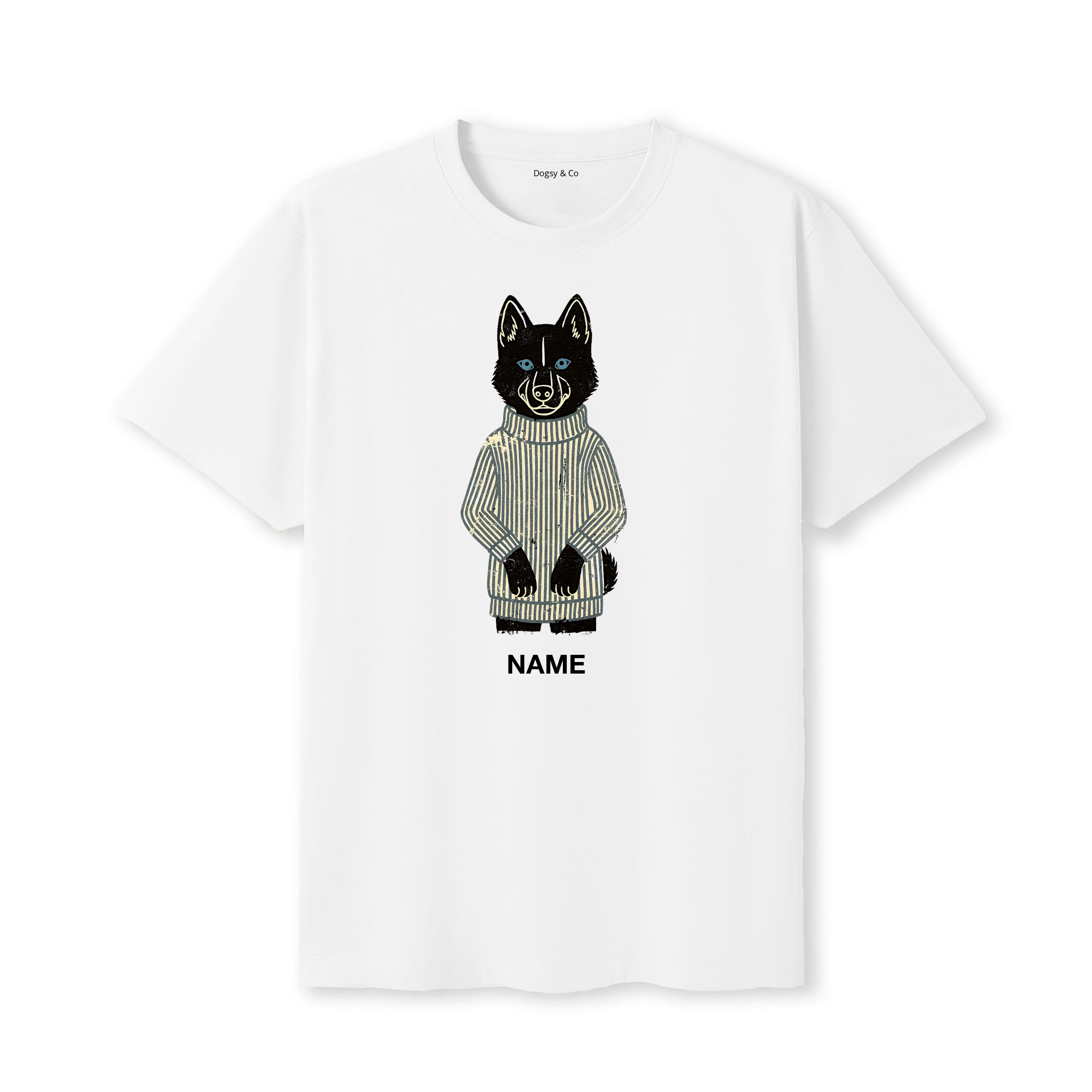 Siberian Husky Jumper Dog Custom T-Shirt - White